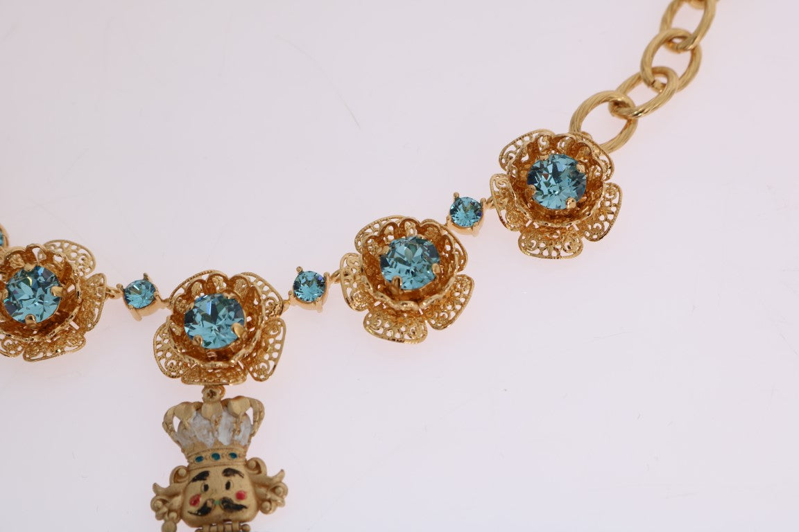 Dolce & Gabbana Elegante Statement-Halskette mit goldenen Kristallen