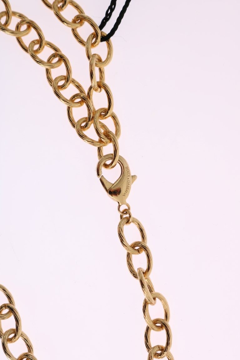Dolce & Gabbana Elegante Statement-Halskette mit goldenen Kristallen