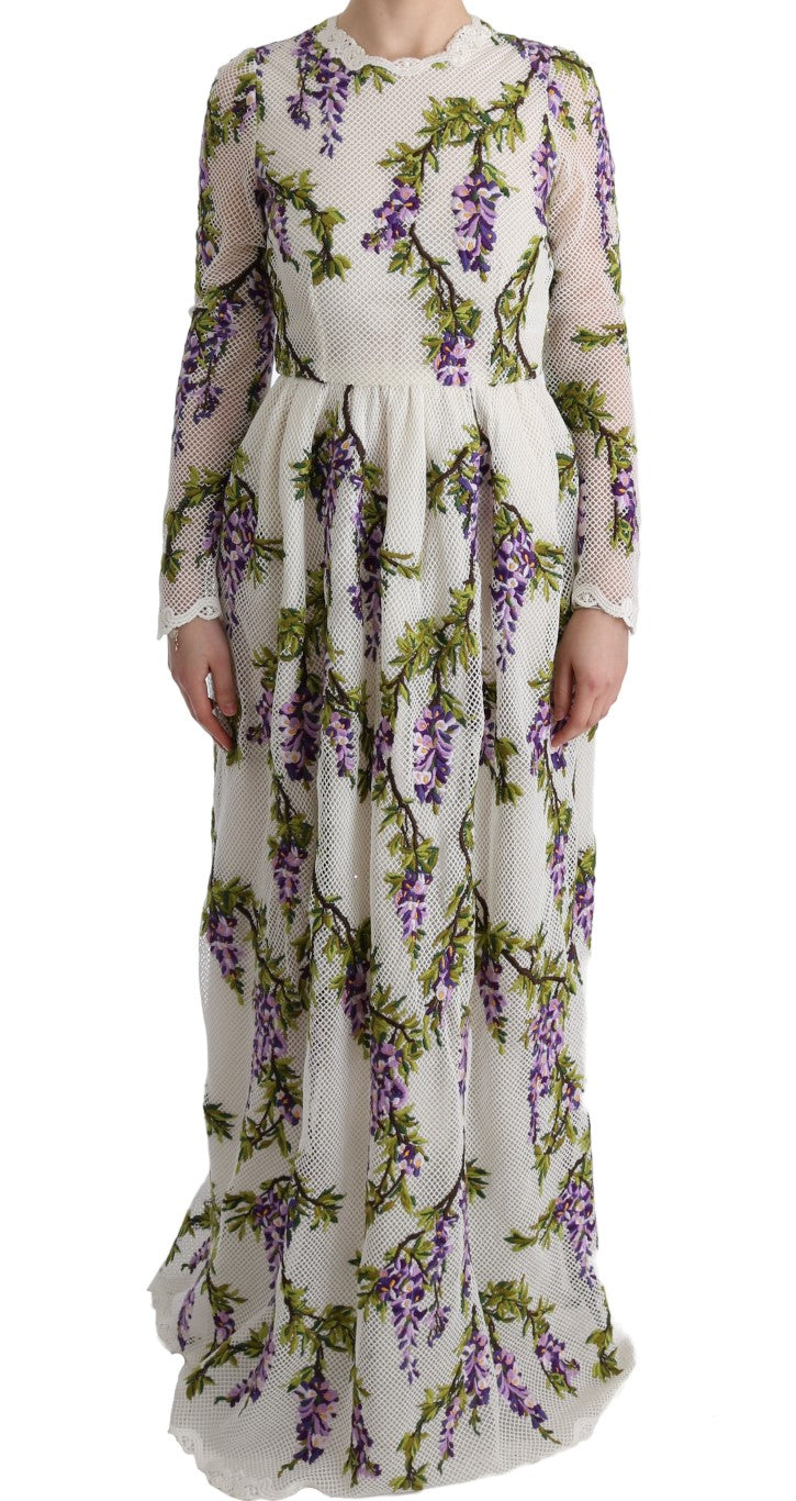 Dolce & Gabbana Elegantes Maxi-A-Linien-Langarmkleid