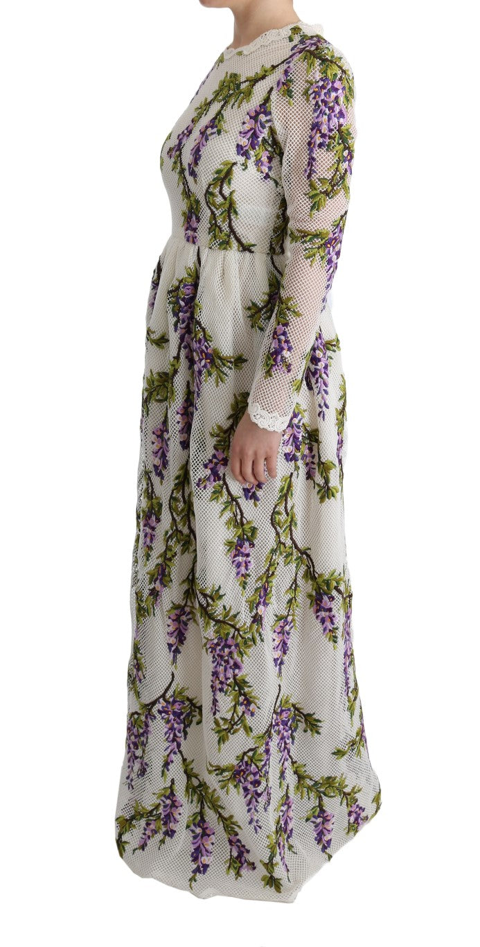 Dolce & Gabbana Elegantes Maxi-A-Linien-Langarmkleid