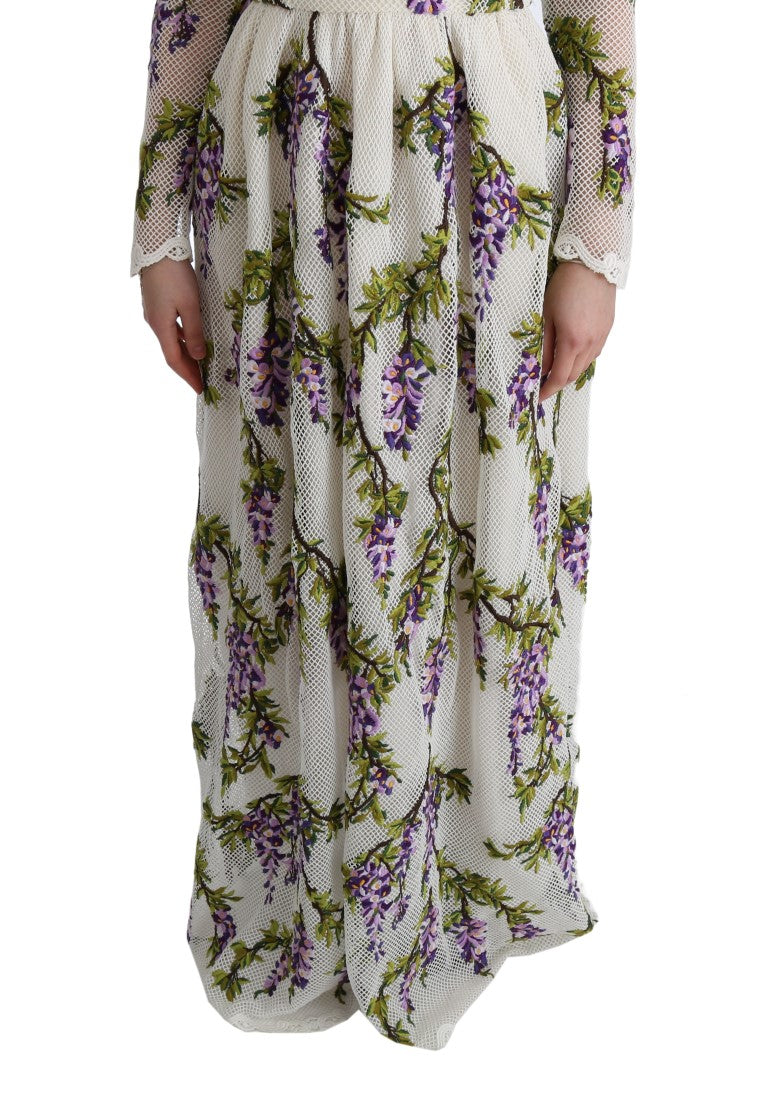 Dolce & Gabbana Elegantes Maxi-A-Linien-Langarmkleid