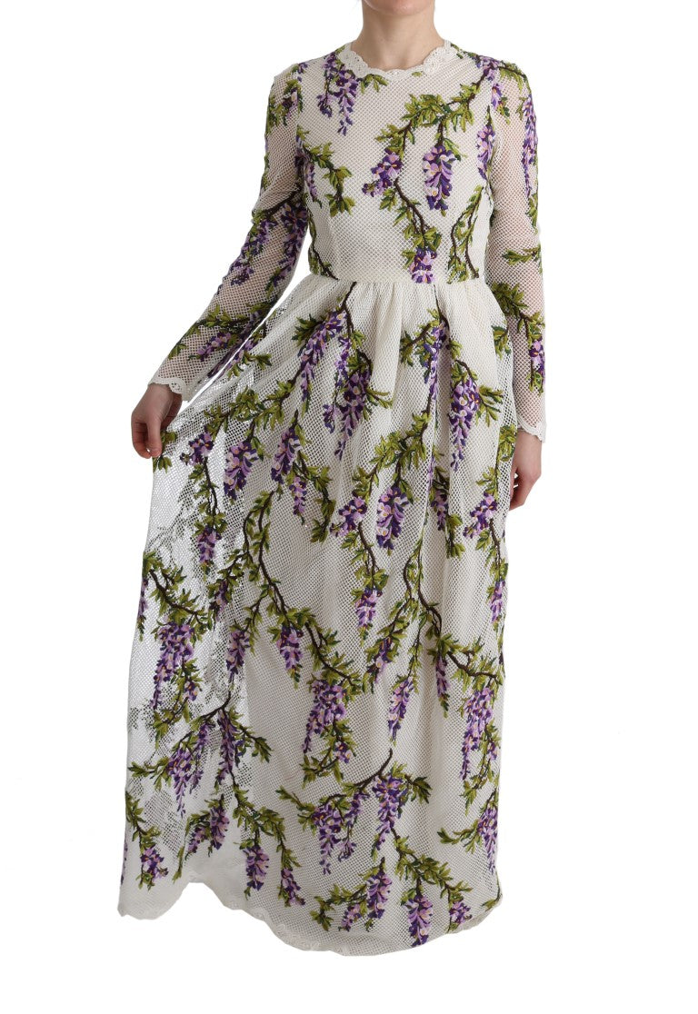 Dolce & Gabbana Elegantes Maxi-A-Linien-Langarmkleid