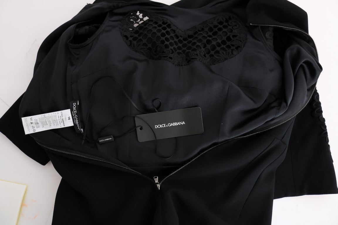 Dolce & Gabbana Elegantes schwarzes Maxikleid mit Blumenmuster