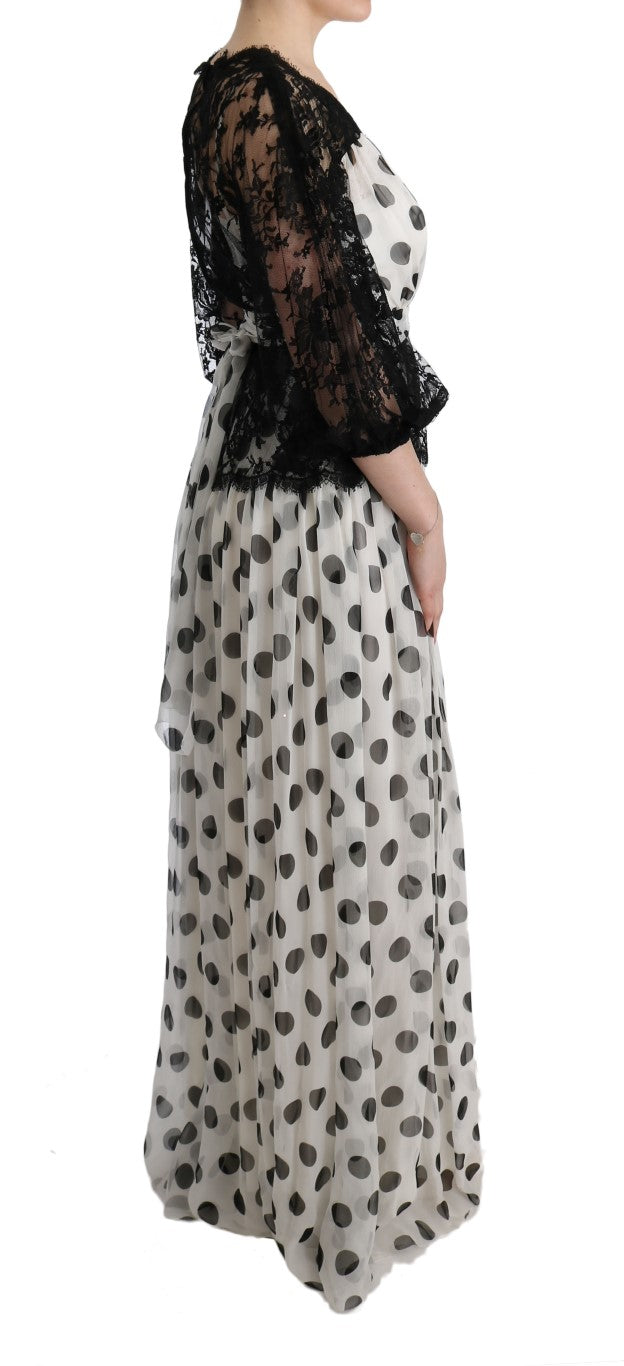 Rochie lungă elegantă cu buline Dolce & Gabbana