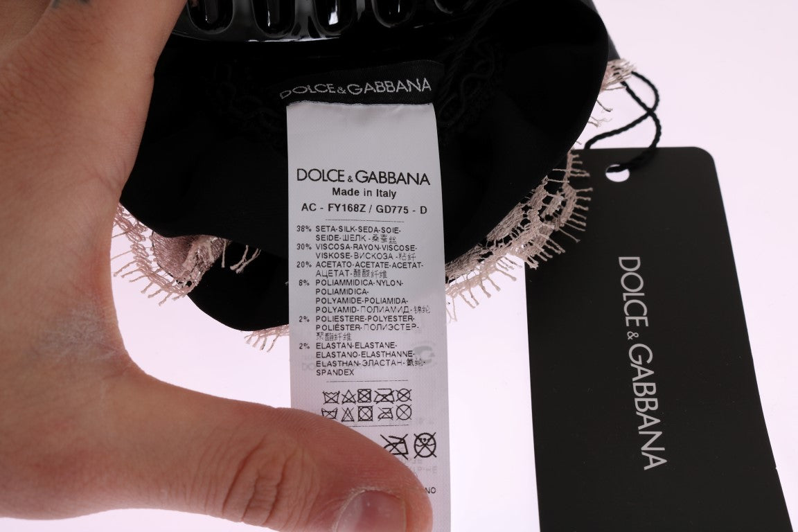 Dolce & Gabbana – Elegante Haarklammer aus floraler Spitze mit Kristallen