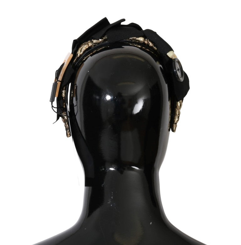 Dolce & Gabbana – Goldbraunes Diadem-Stirnband mit Kristallen