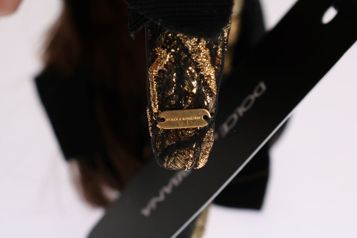 Dolce & Gabbana – Goldbraunes Diadem-Stirnband mit Kristallen