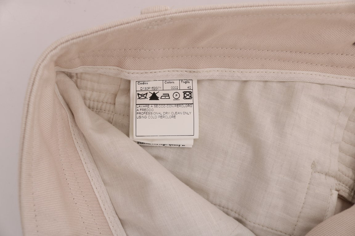 Ermanno Scervino Pantaloni scurți din denim alb chic, croială slim fit