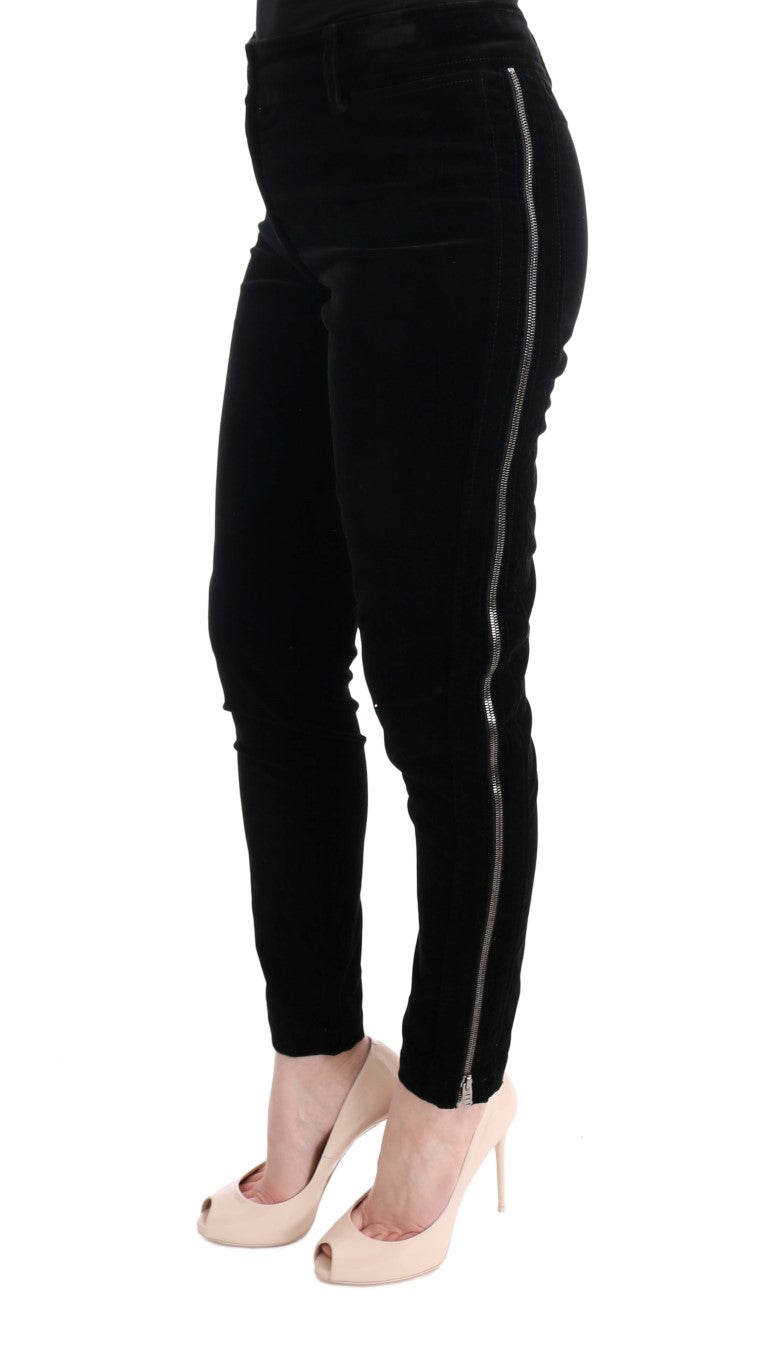 Ermanno Scervino Schicke schwarze Slim Fit Cropped-Hose