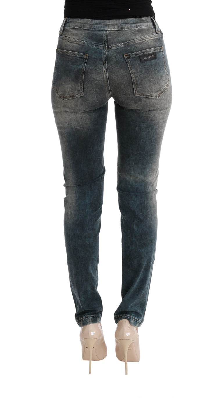 Blugi slim fit Cavalli Chic albaștri