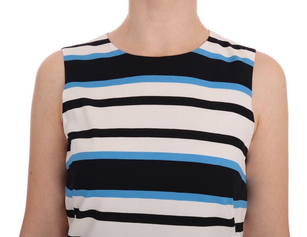 Rochie elegantă fără mâneci din mătase cu dungi Dolce & Gabbana