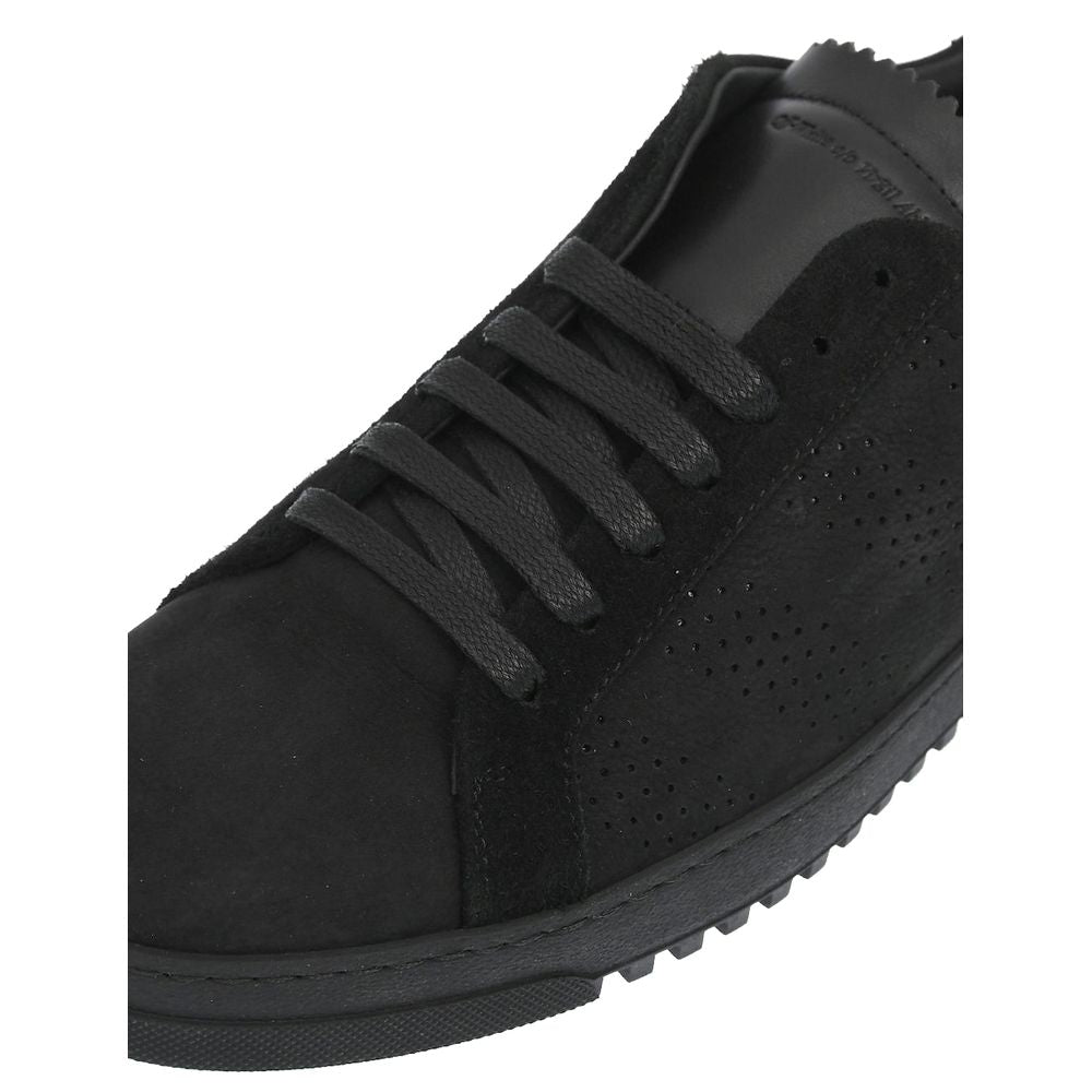 Tenișor Off-White negru din piele de vițel pentru femei