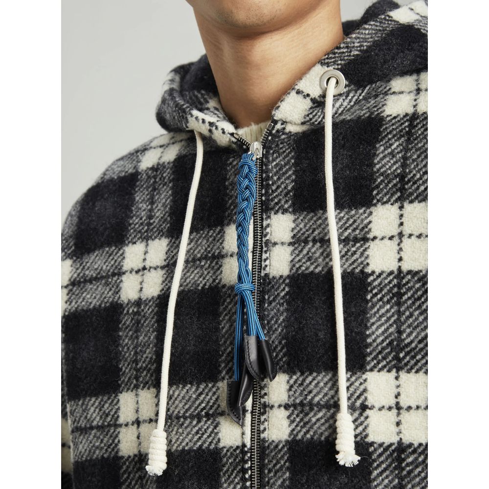 Palm Angels Schwarzer Kaschmir Herrenpullover mit Karomuster