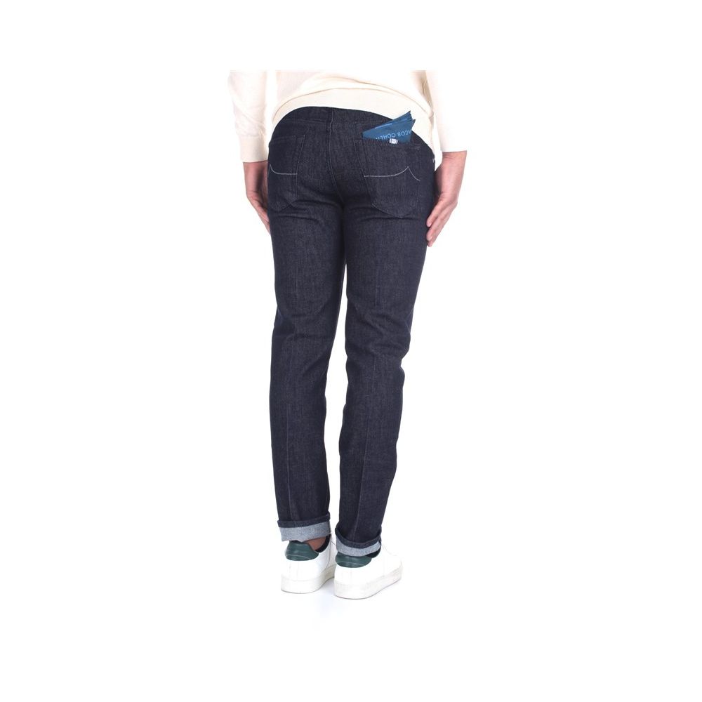 Jacob Cohen Elegante Slim Fit Designer-Jeans mit Lederdetail