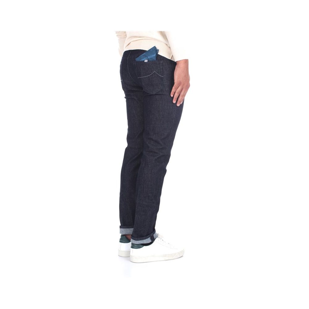 Jacob Cohen Elegante Slim Fit Designer-Jeans mit Lederdetail