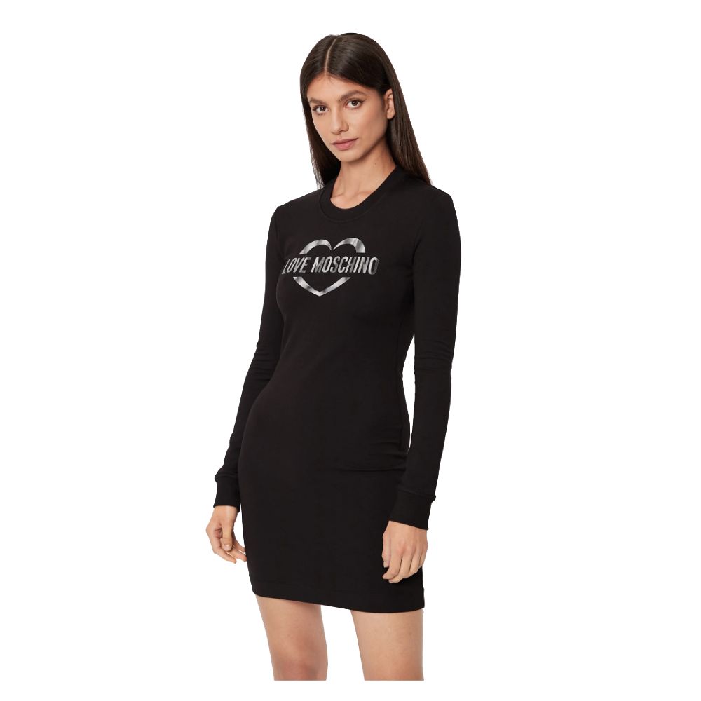 Rochie Love Moschino Chic din amestec de bumbac cu logo