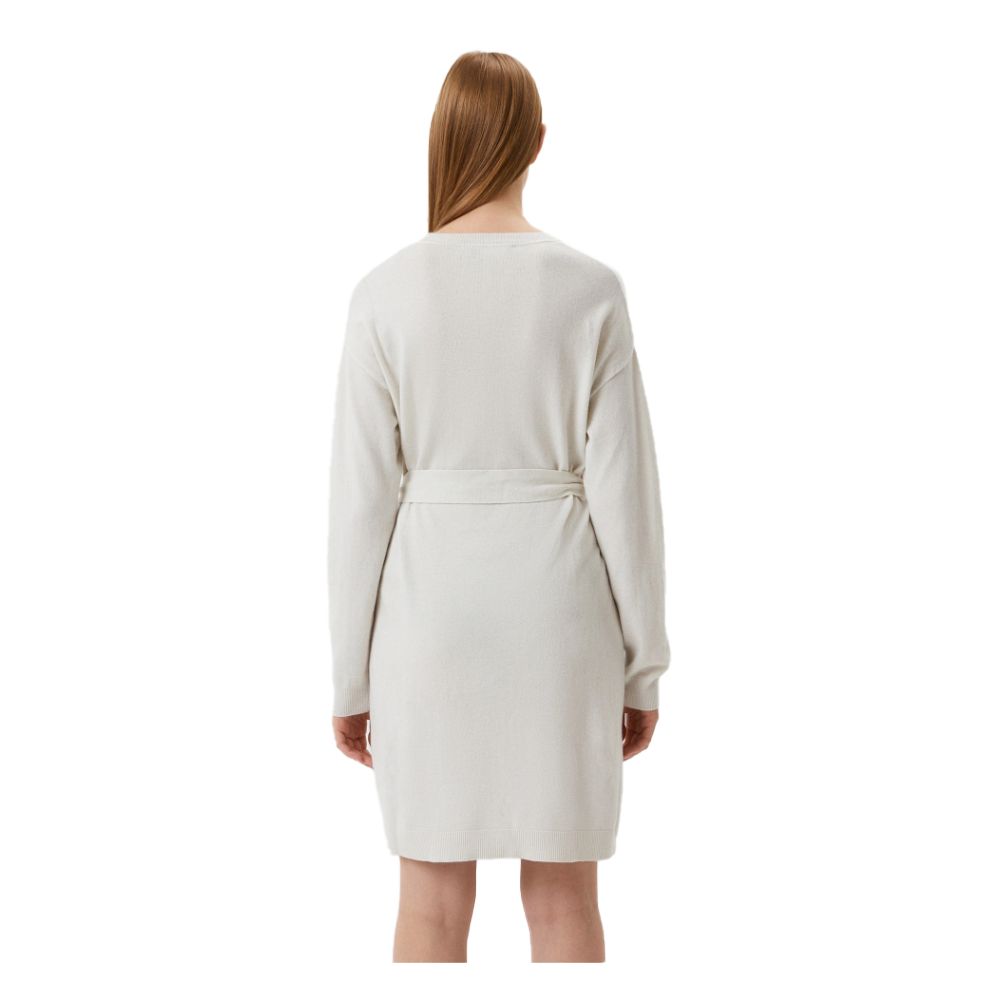 Rochie lungă elegantă din amestec de lână brodată Love Moschino