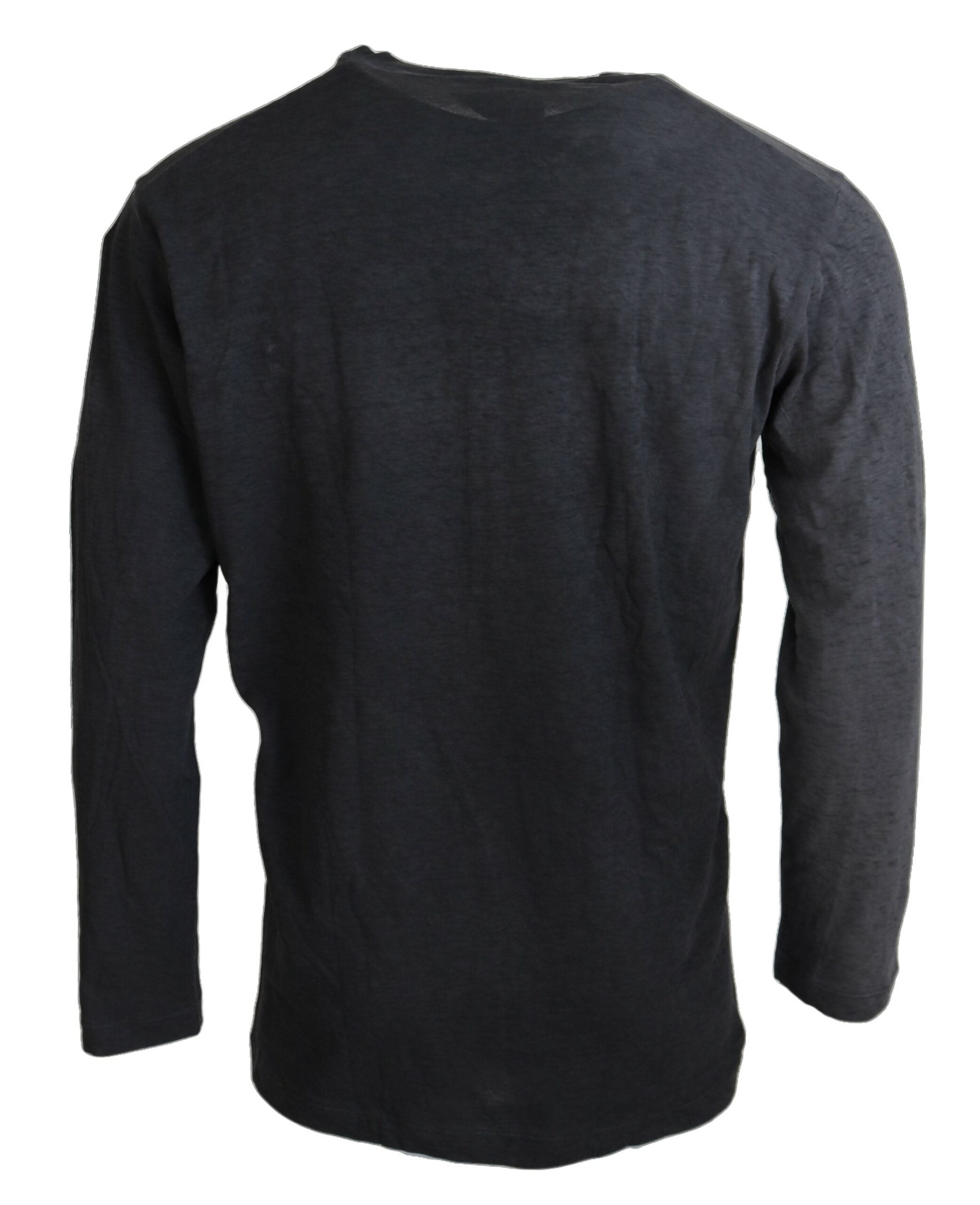 Dsquared² Schwarzer Pullover aus Baumwollleinen mit langen Ärmeln
