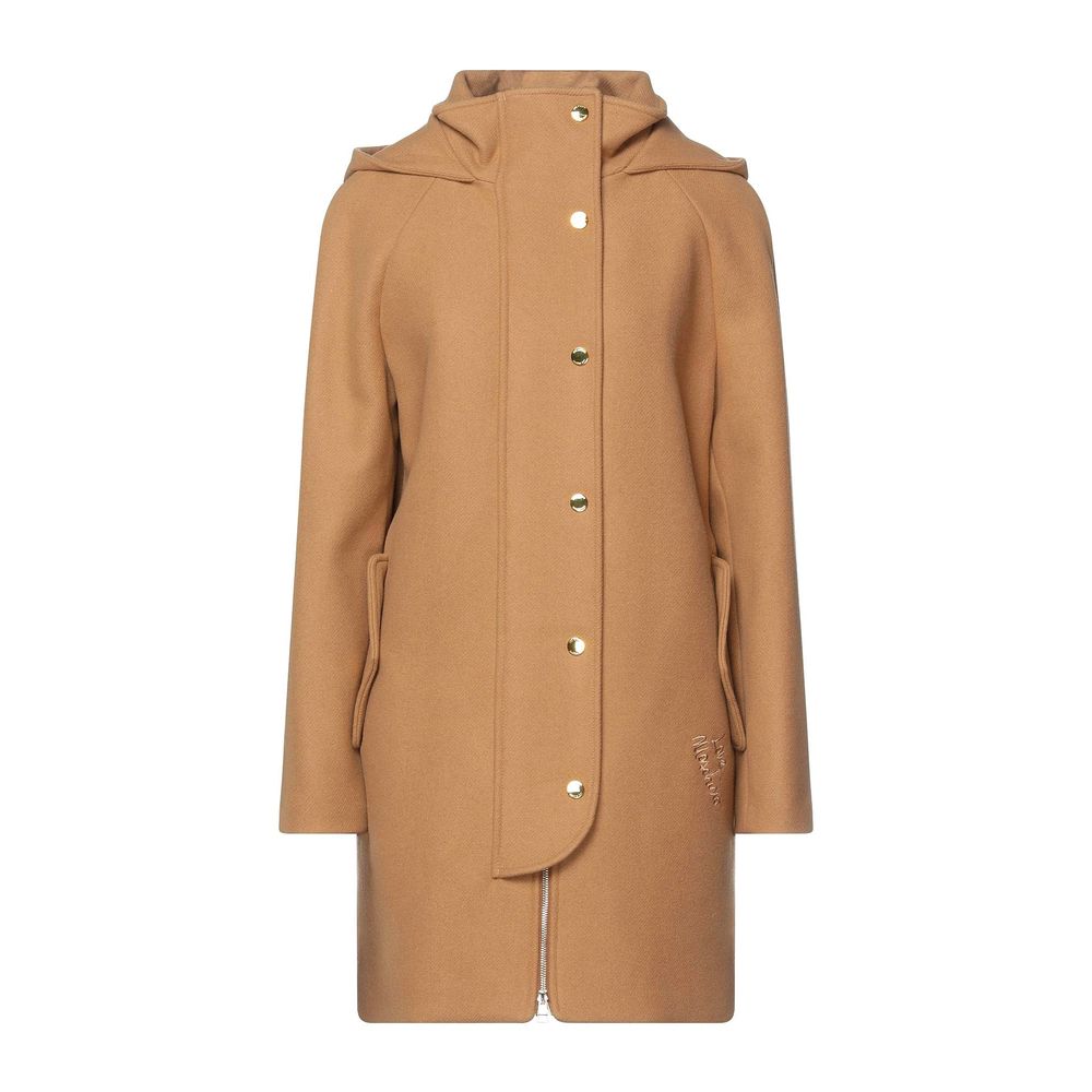 Love Moschino – Brauner Wollmantel für Damen