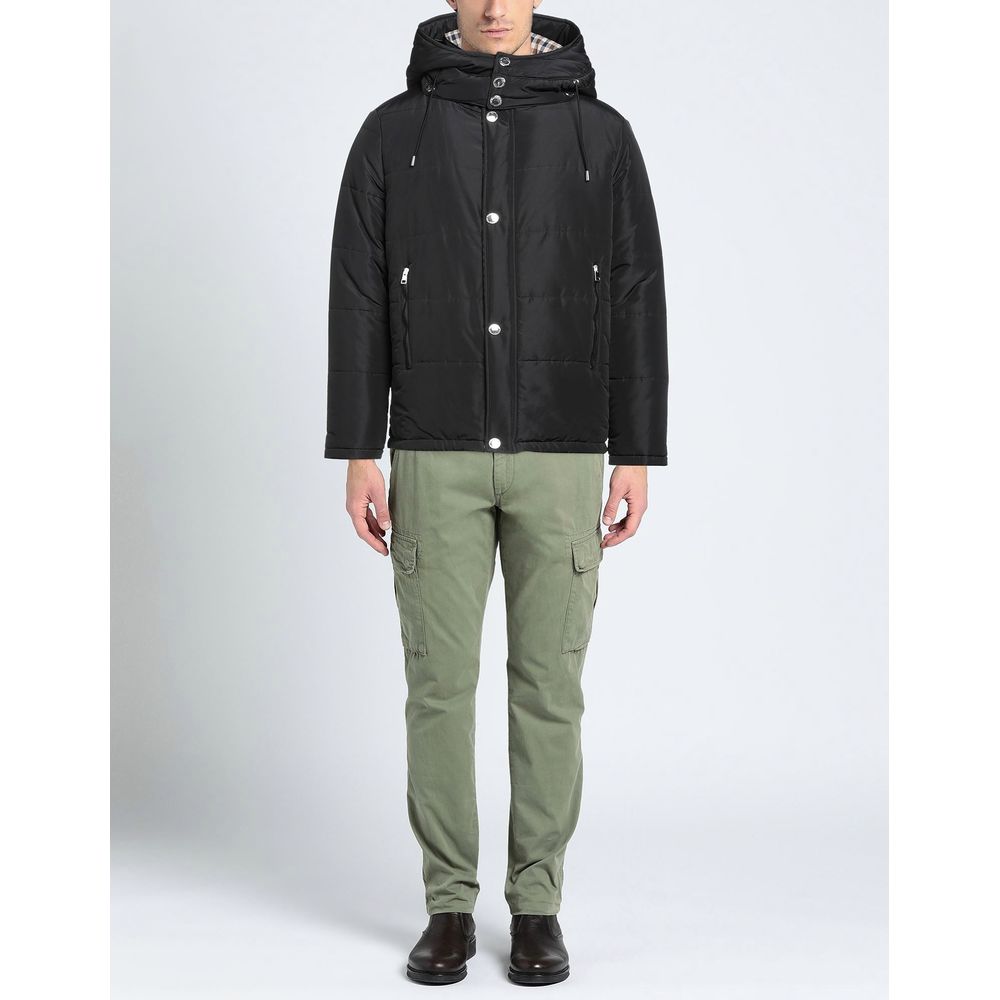 Jachetă Aquascutum Elegant Black cu glugă detașabilă