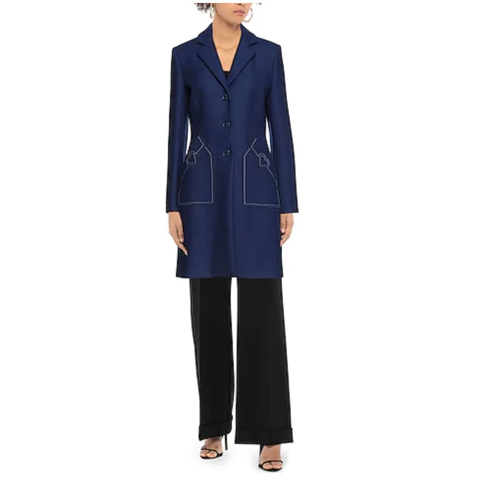 Love Moschino Blauer Wollmantel für Damen