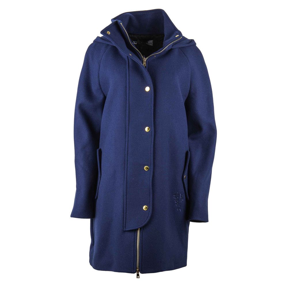 Love Moschino Blauer Wollmantel für Damen