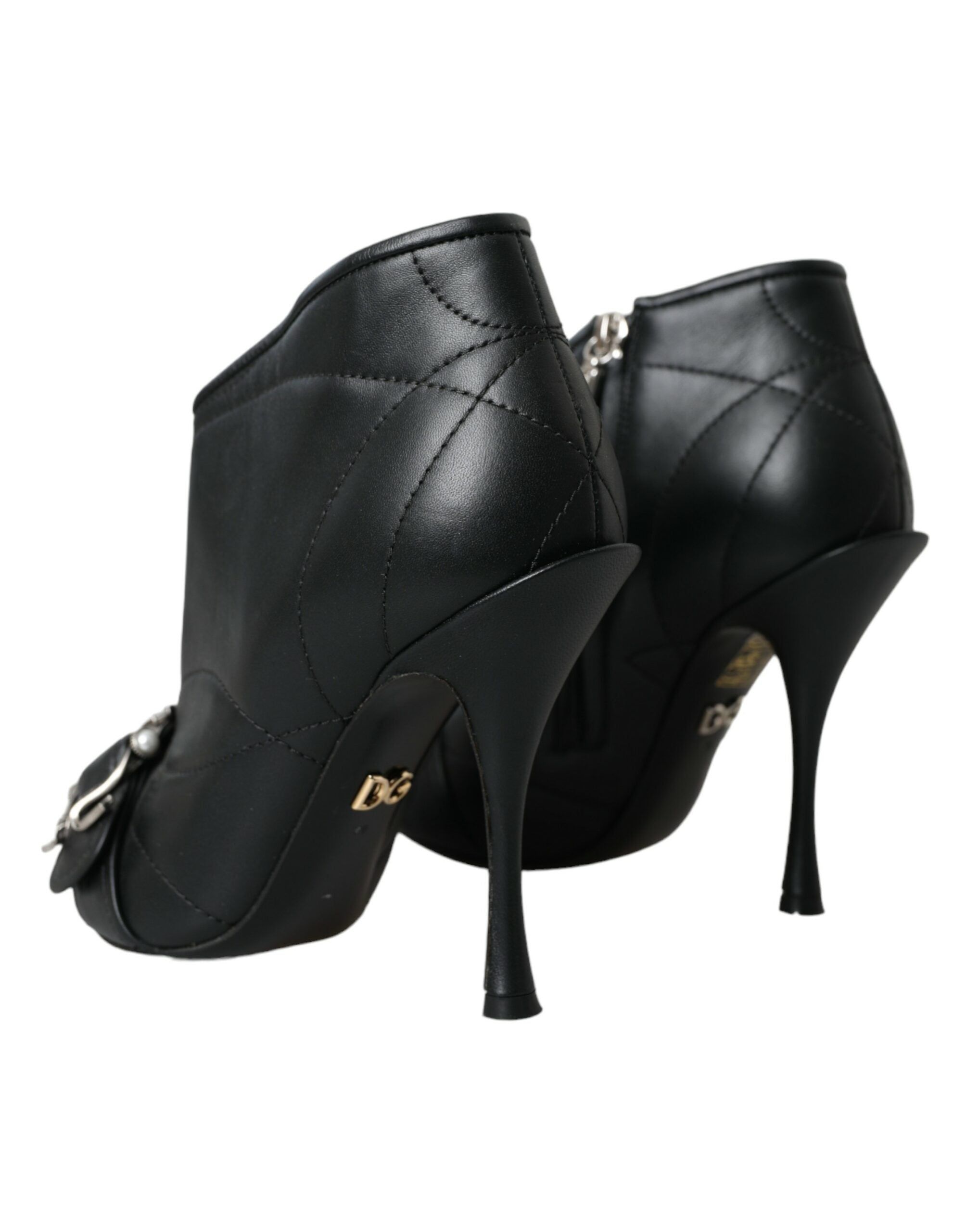 Dolce & Gabbana – Devotion – Gesteppte Stiefel mit Schnalle in Schwarz
