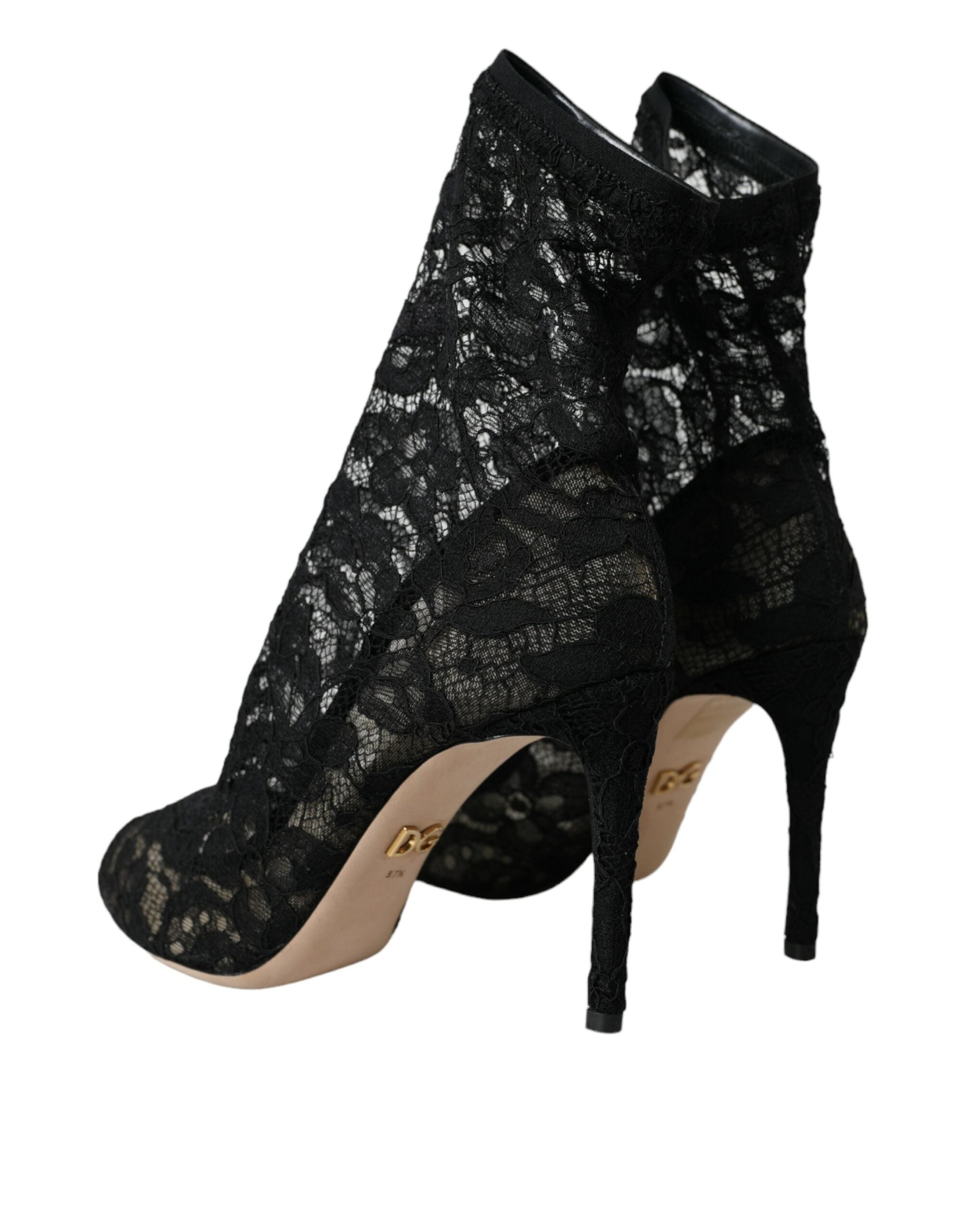 Dolce & Gabbana – Schwarze Taormina-Stiefel mit Stretch-Spitze