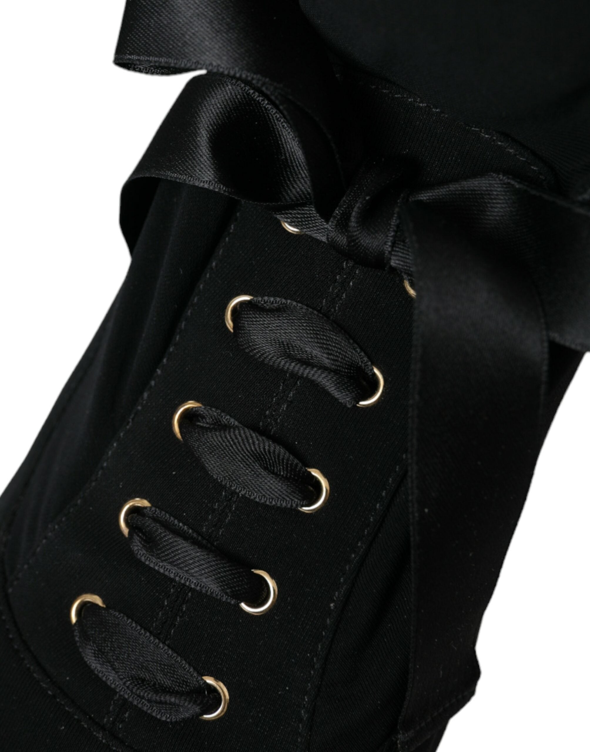 Dolce & Gabbana Schwarze Stiletto-Absätze, wadenlange Stiefel