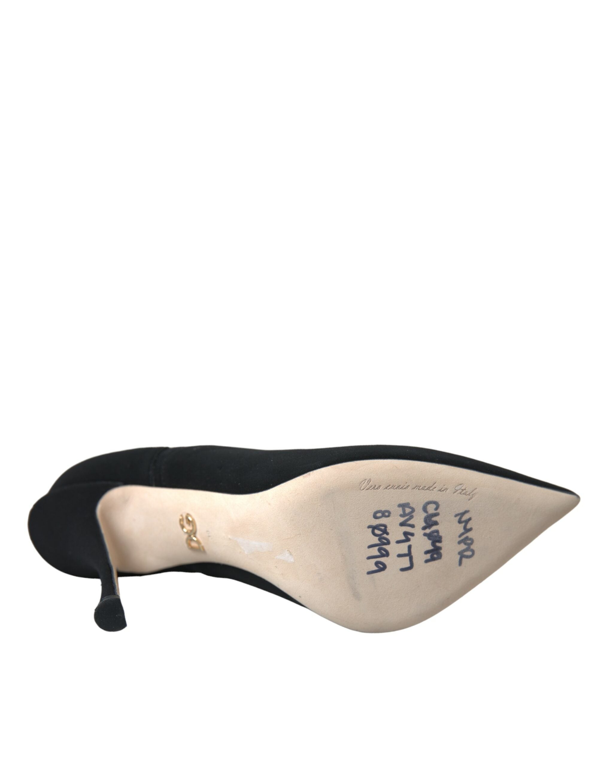 Dolce & Gabbana Schwarze Stiletto-Absätze, wadenlange Stiefel