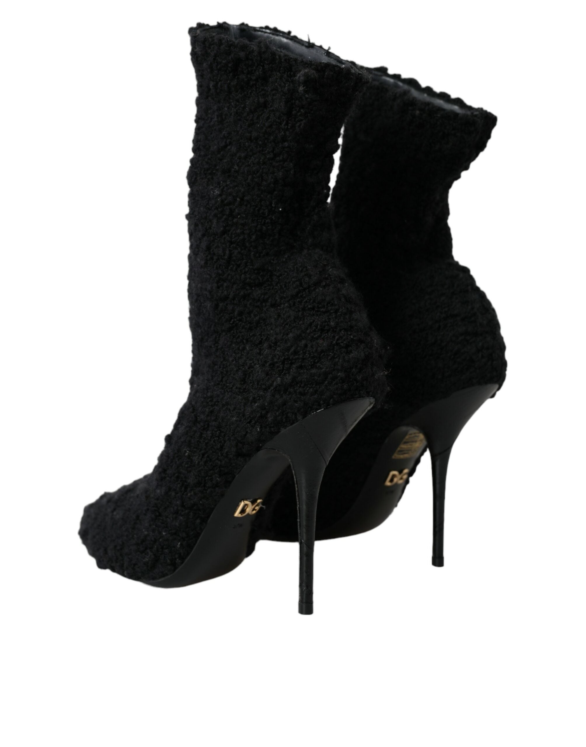 Dolce & Gabbana Schwarze Stiletto-Absätze, wadenlange Stiefel