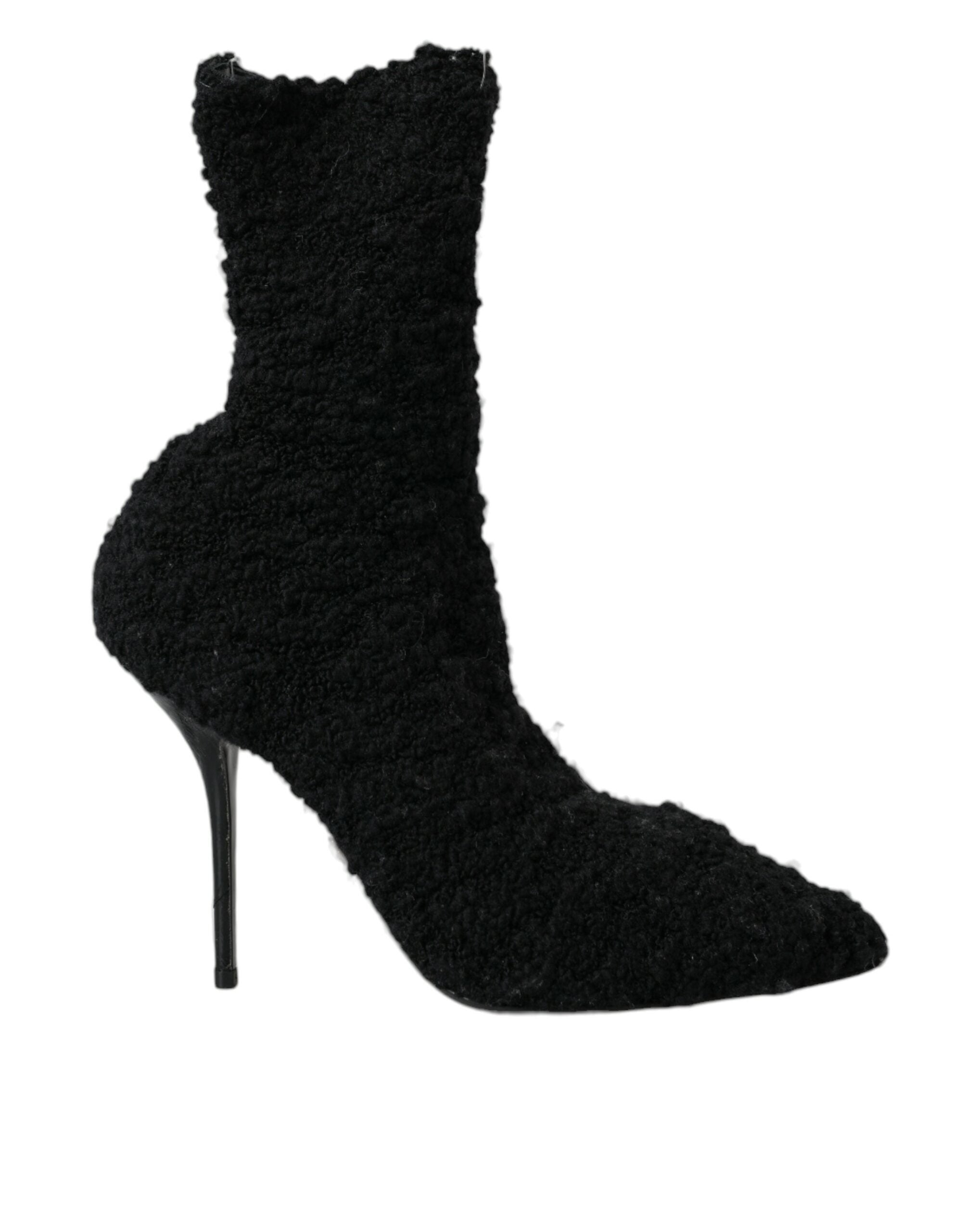 Dolce & Gabbana Schwarze Stiletto-Absätze, wadenlange Stiefel