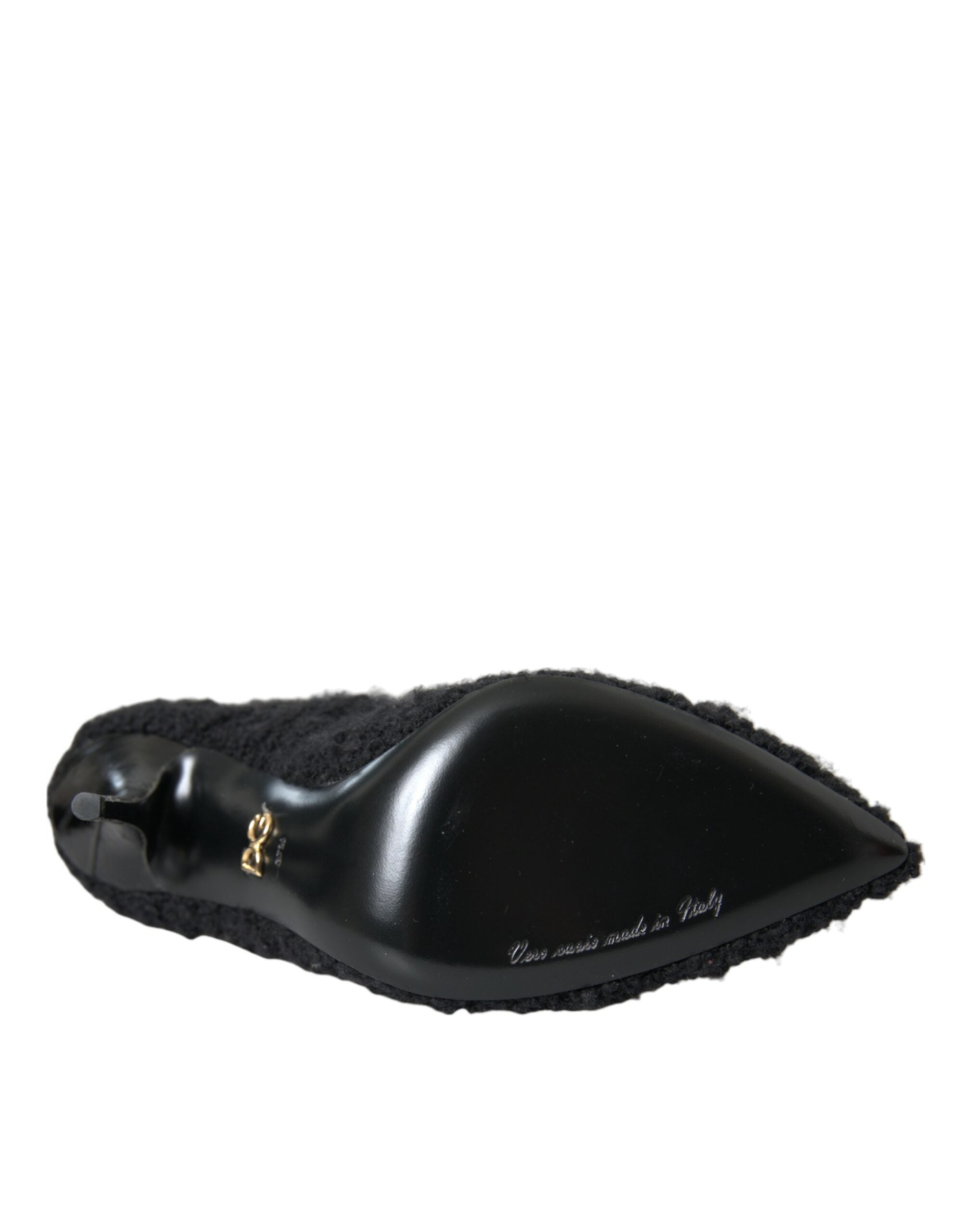 Dolce & Gabbana Schwarze Stiletto-Absätze, wadenlange Stiefel