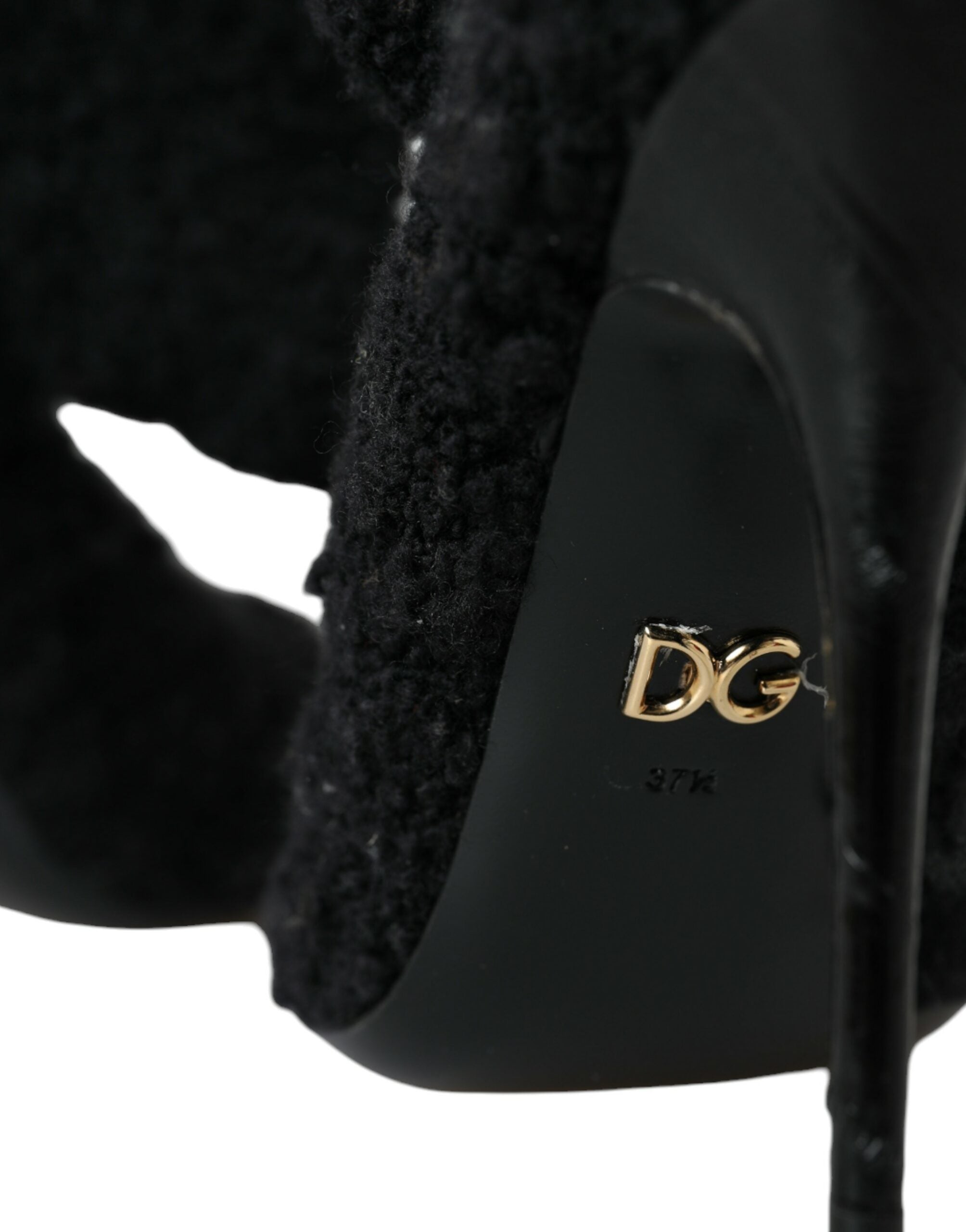 Dolce & Gabbana Schwarze Stiletto-Absätze, wadenlange Stiefel