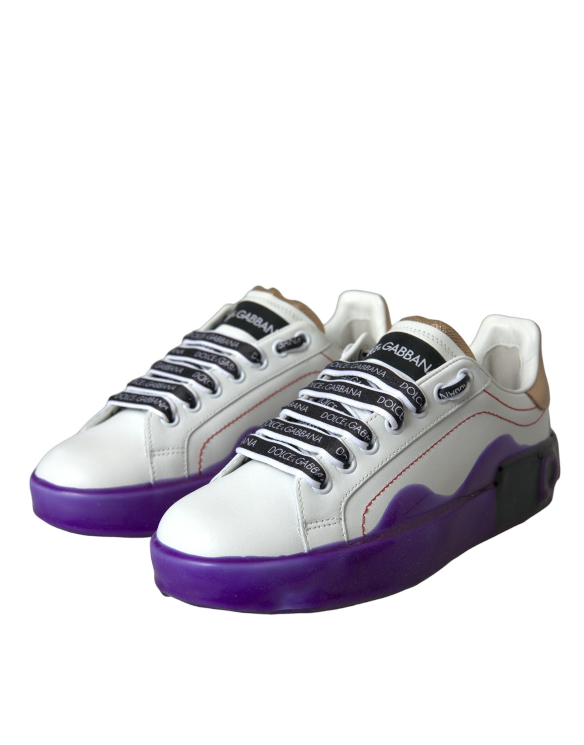 Dolce & Gabbana – Portofino – Niedrige Sneakers aus weißem Leder