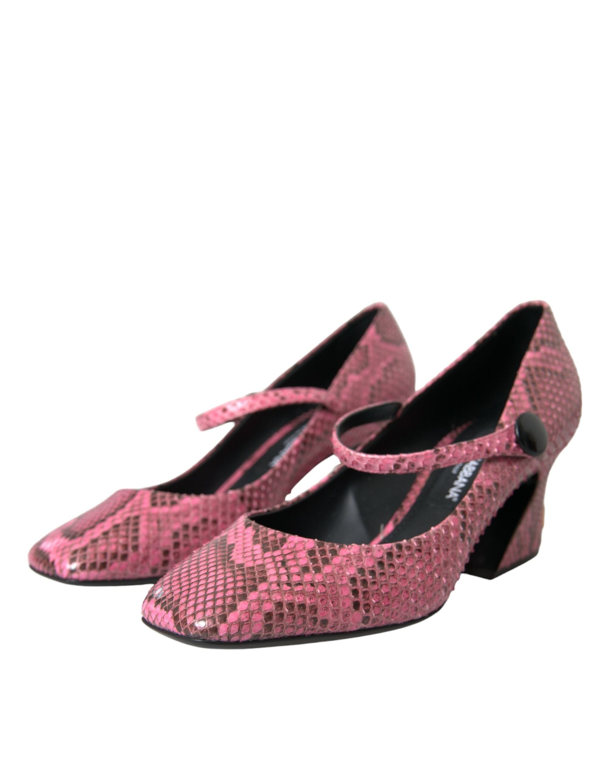 Dolce & Gabbana – Mary-Jane-Absatzschuhe aus rosa Pythonleder