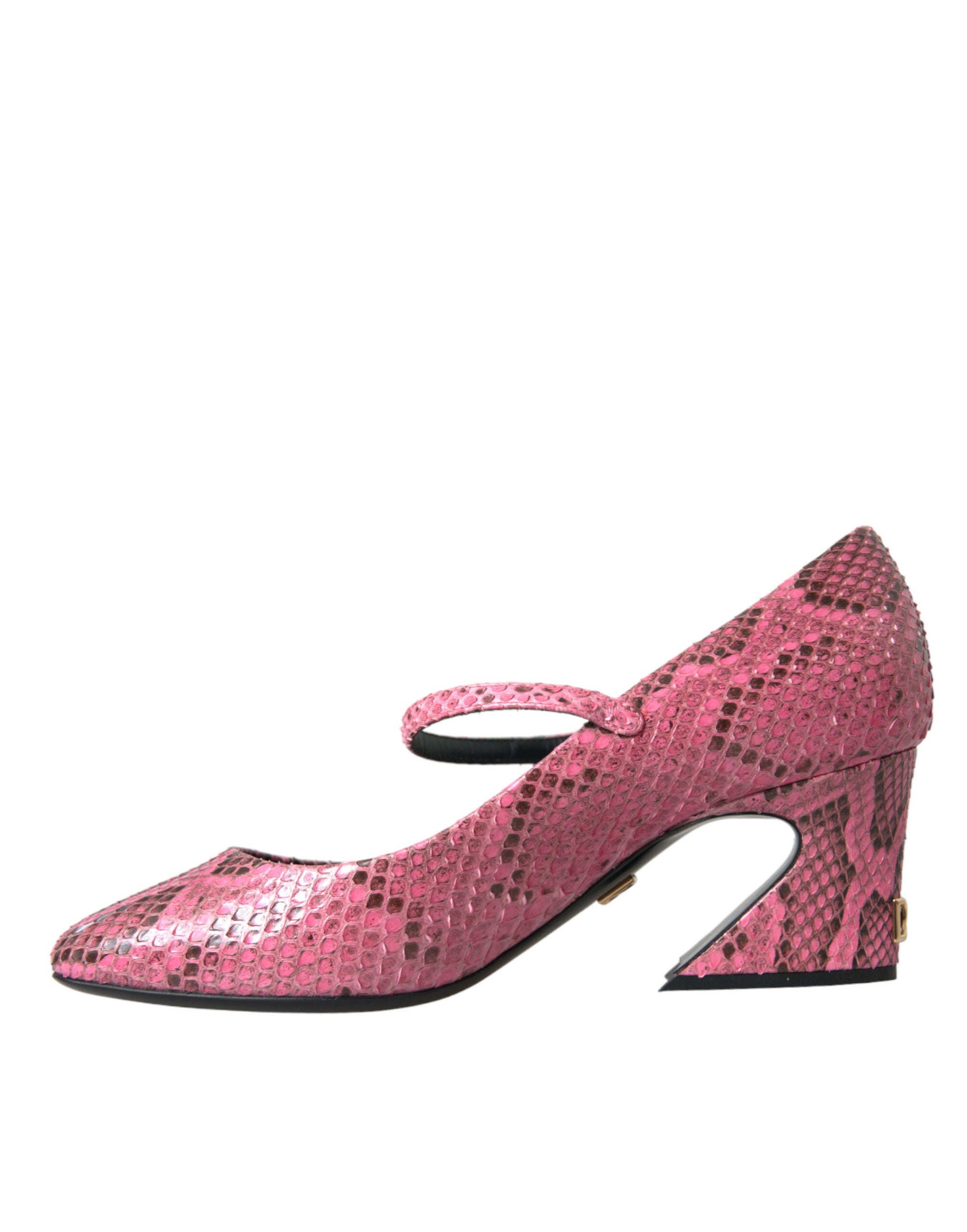 Dolce & Gabbana – Mary-Jane-Absatzschuhe aus rosa Pythonleder