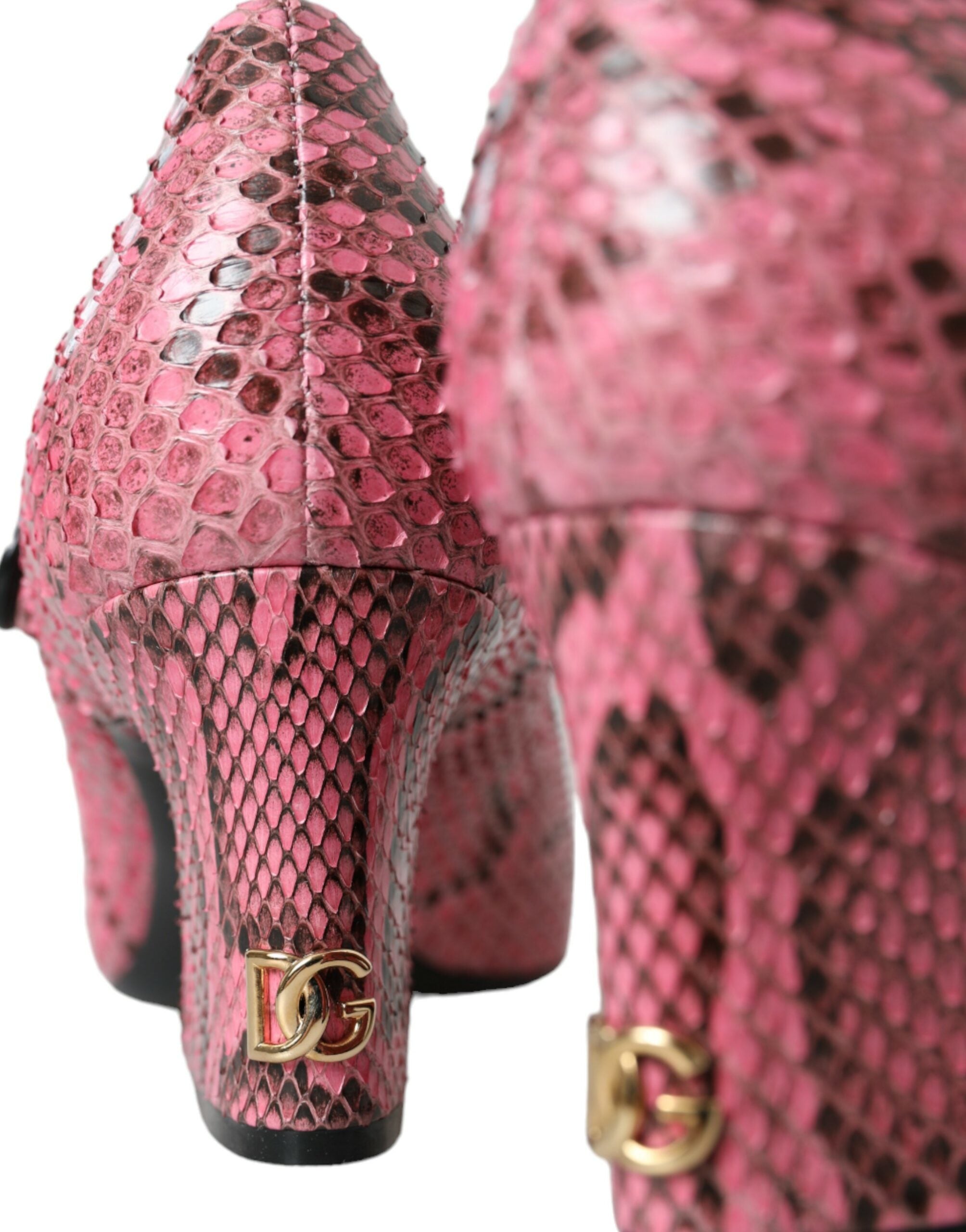 Dolce & Gabbana – Mary-Jane-Absatzschuhe aus rosa Pythonleder