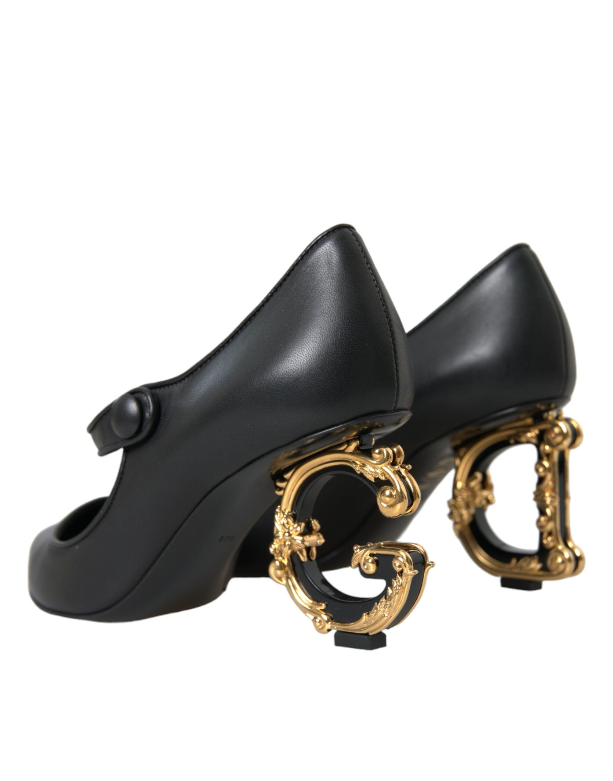 Dolce & Gabbana – Mary-Jane-Pumps aus schwarzem Leder mit Logo