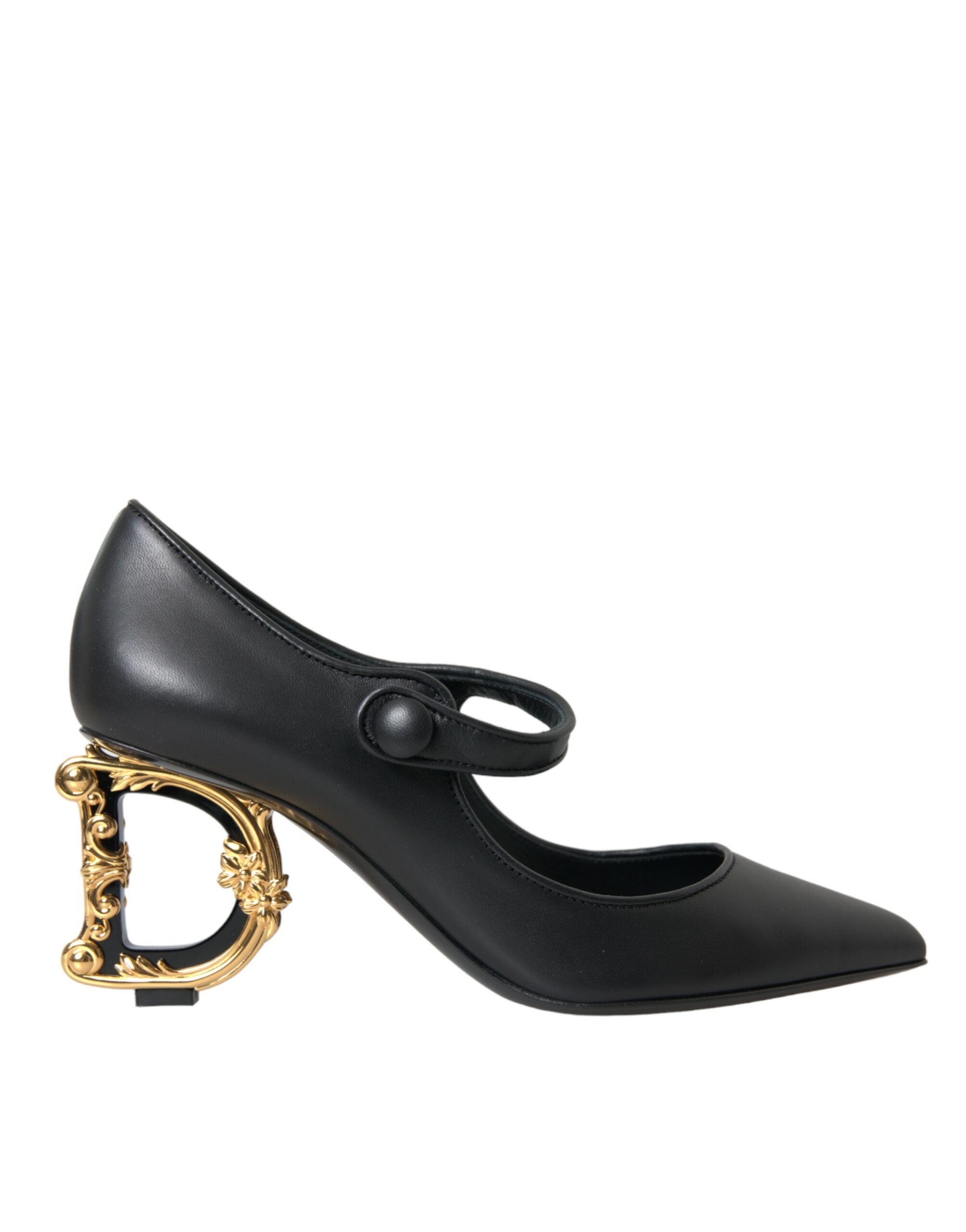 Dolce & Gabbana – Mary-Jane-Pumps aus schwarzem Leder mit Logo