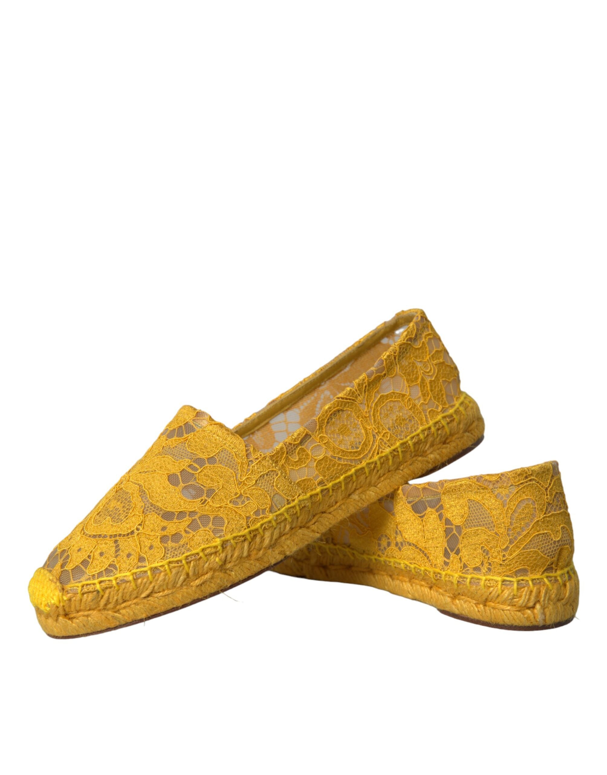 Dolce & Gabbana Gelbe Taormina Espadrille-Loafer mit Spitze
