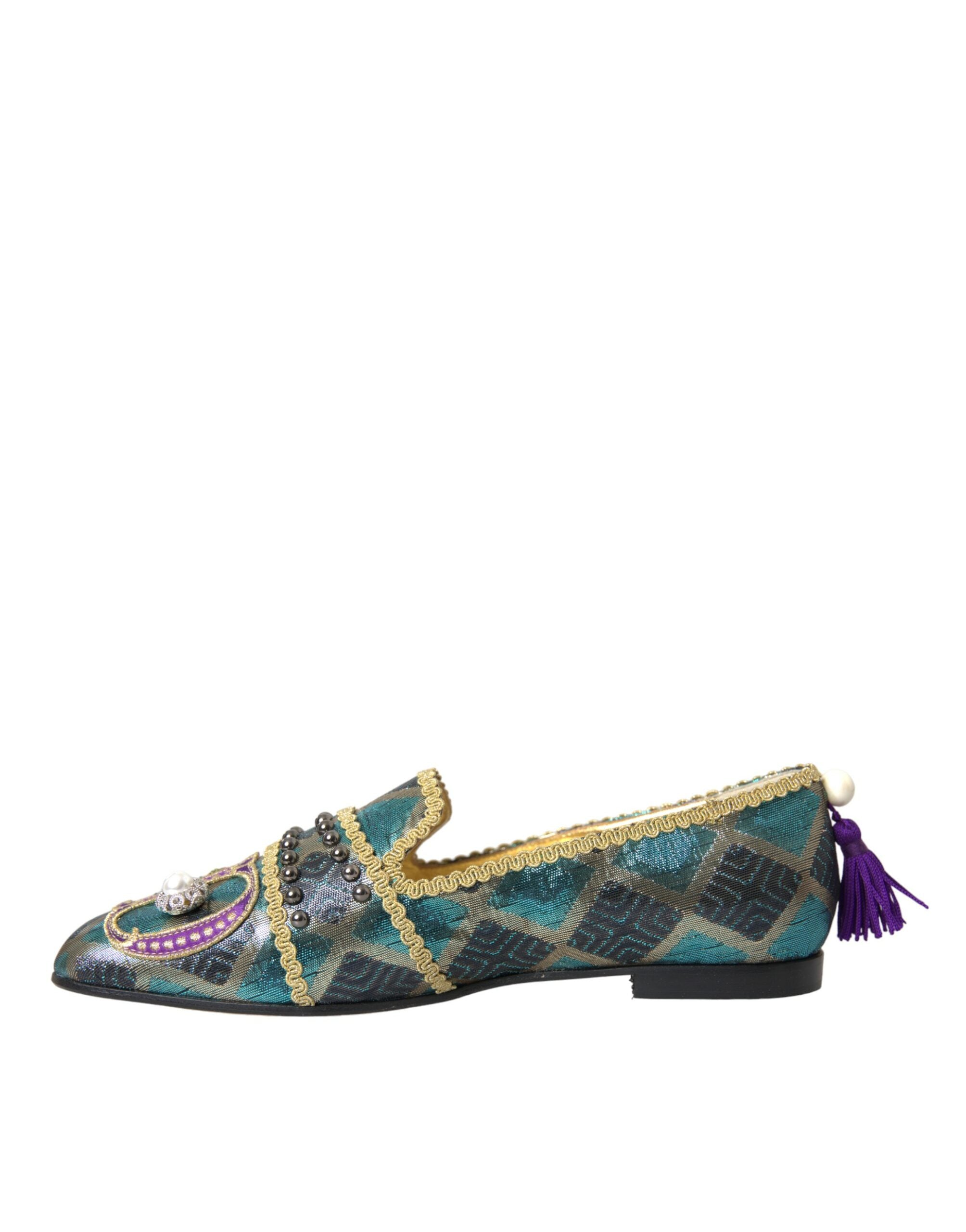 Dolce & Gabbana – Mehrfarbige Loafer mit Jacquard-Verzierung