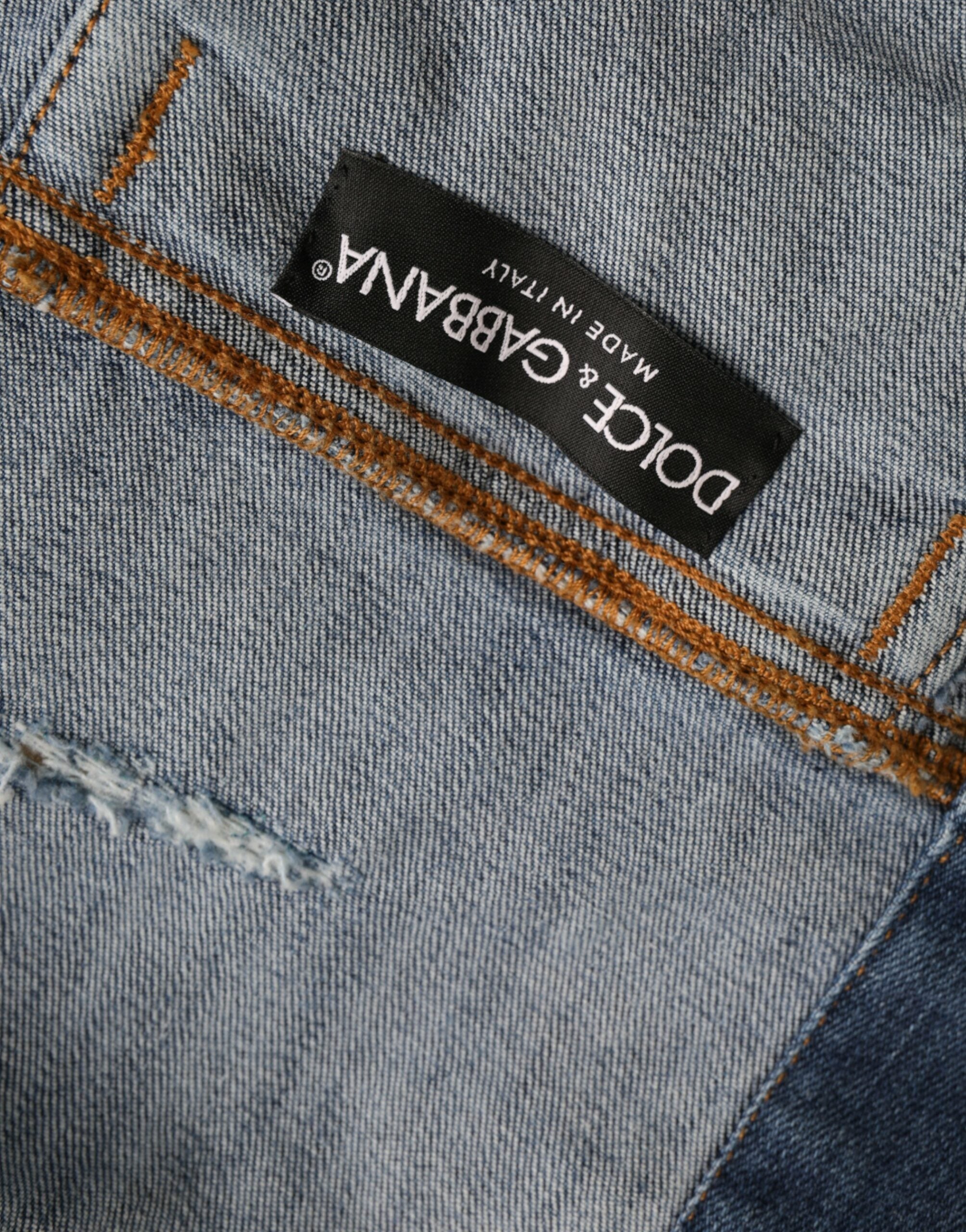 Dolce & Gabbana – Kurze Jeansjacke aus Baumwolle mit Batikmuster in Grün