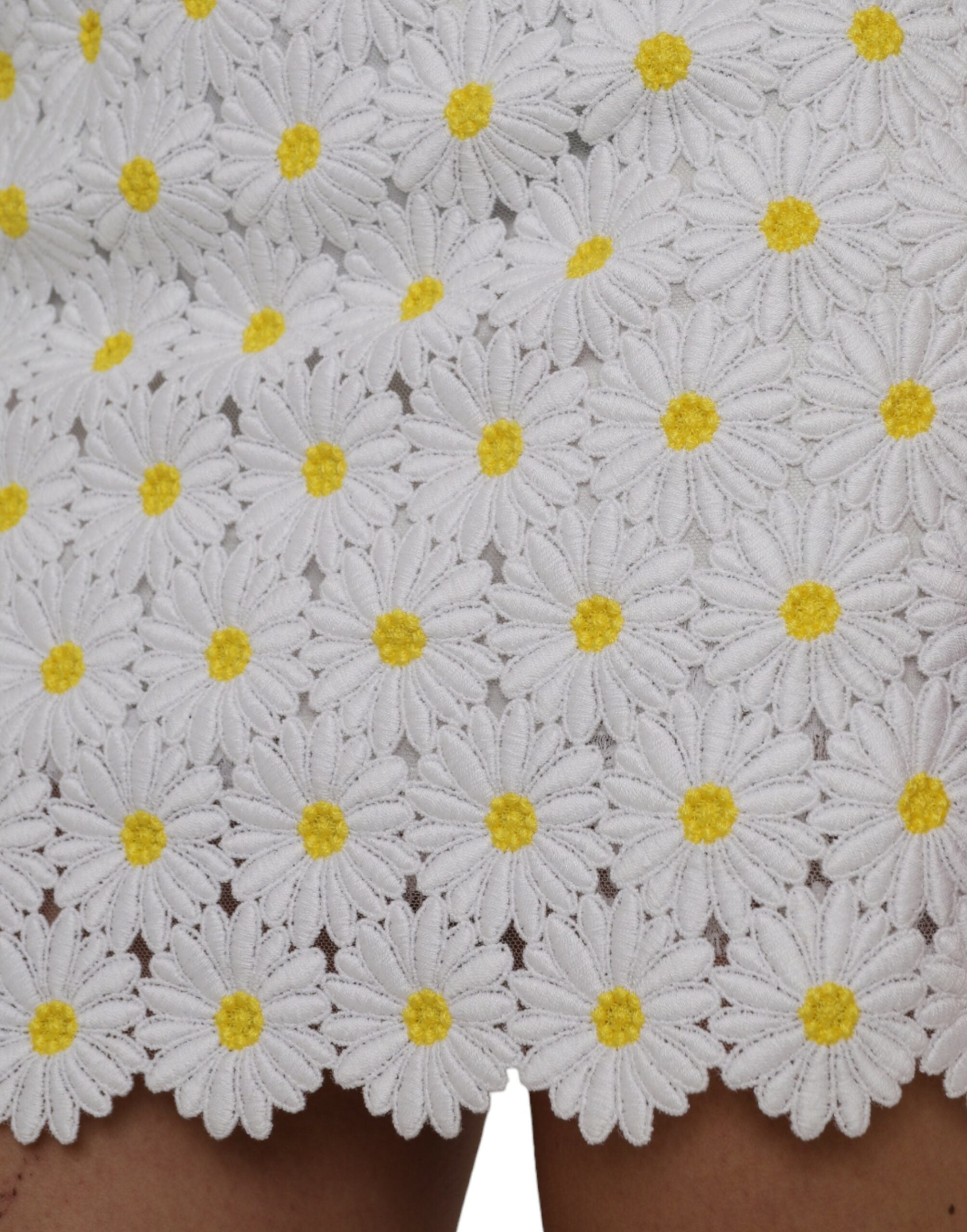 Dolce & Gabbana – Weißer Minirock in A-Linie mit Blumenmuster