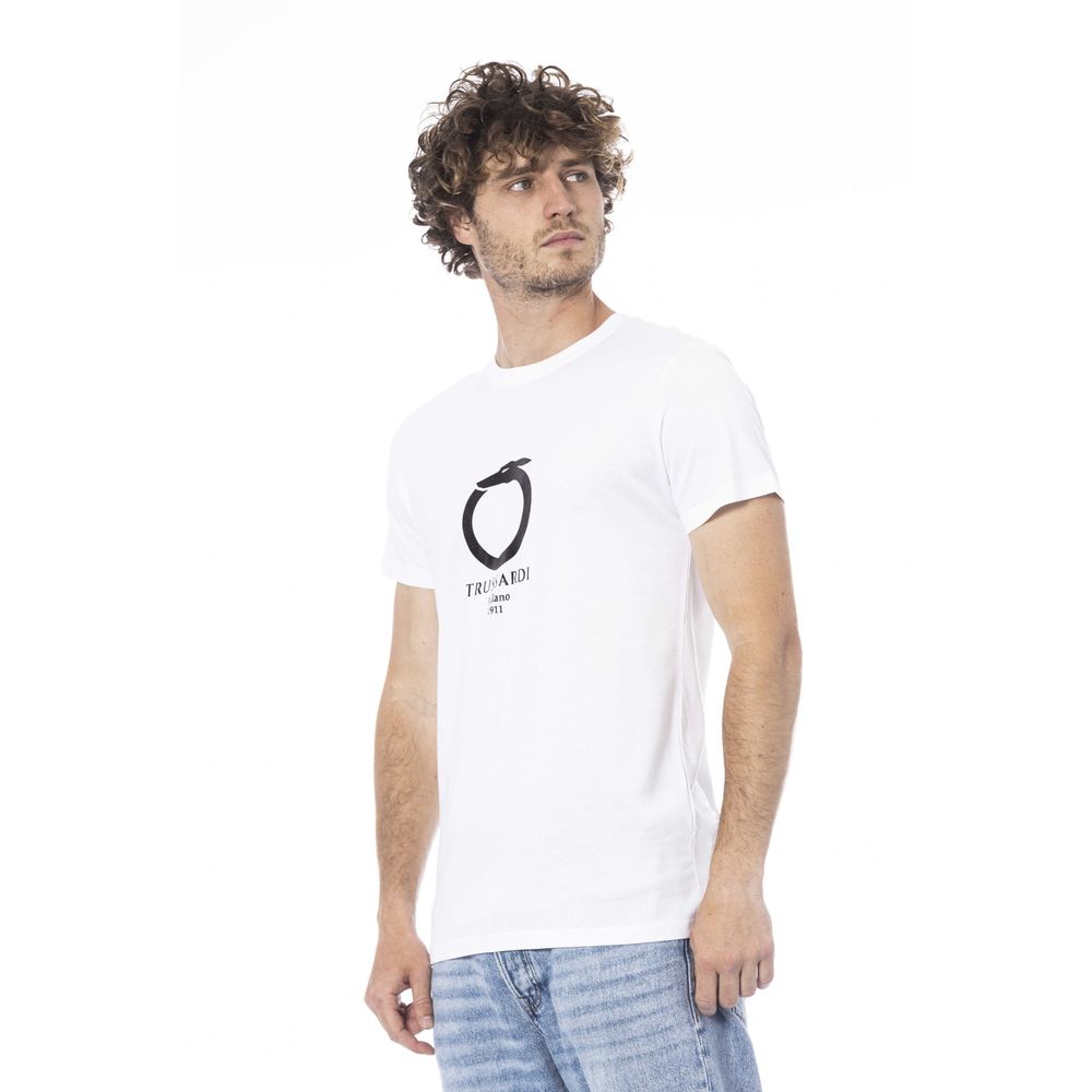 Tricou Trussardi Beachwear din bumbac alb