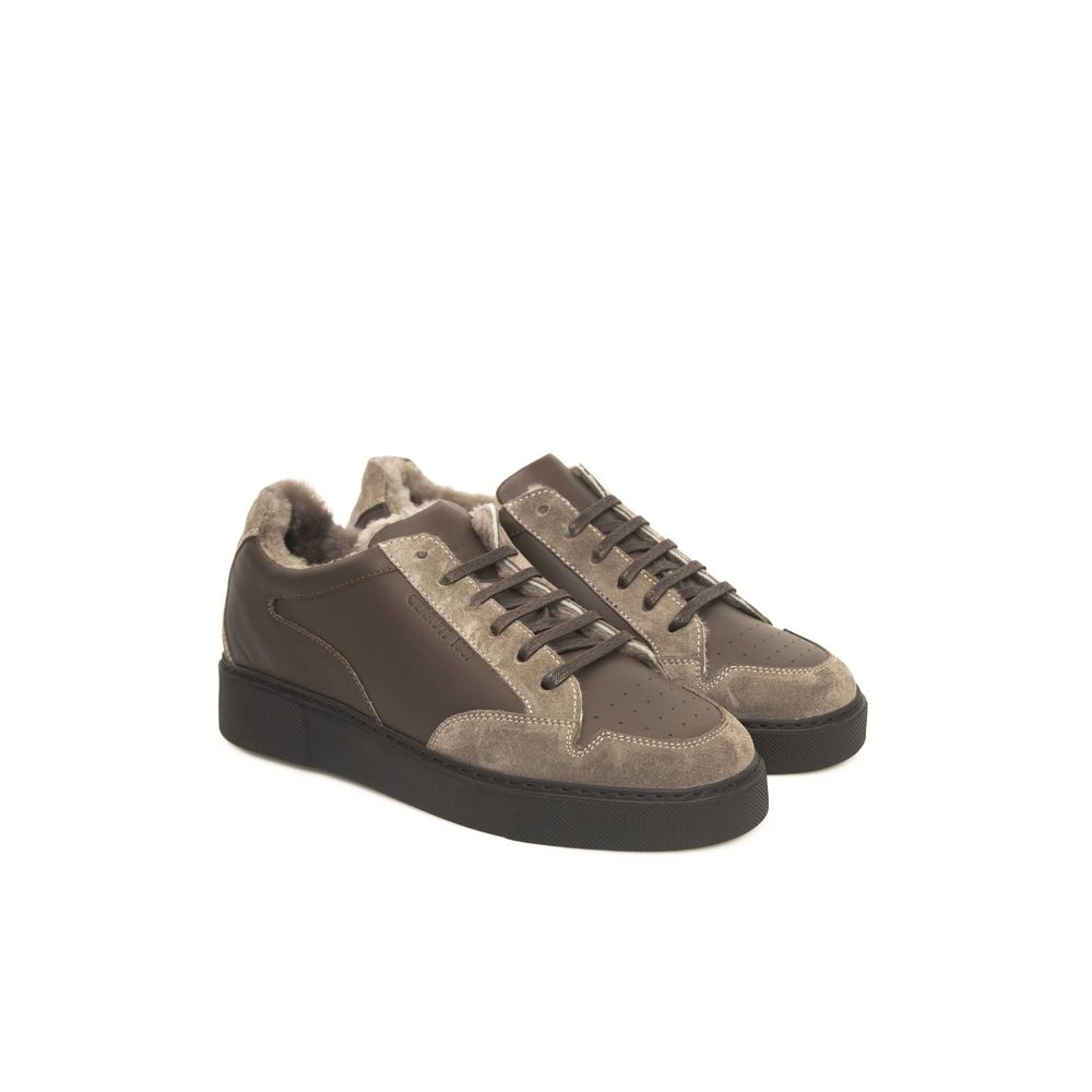 Cerruti 1881 Herren-Sneaker aus beigem Rindsleder