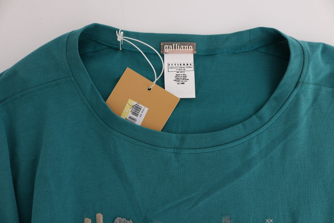 John Galliano – Eleganter Baumwollpullover mit Rundhalsausschnitt in Grün