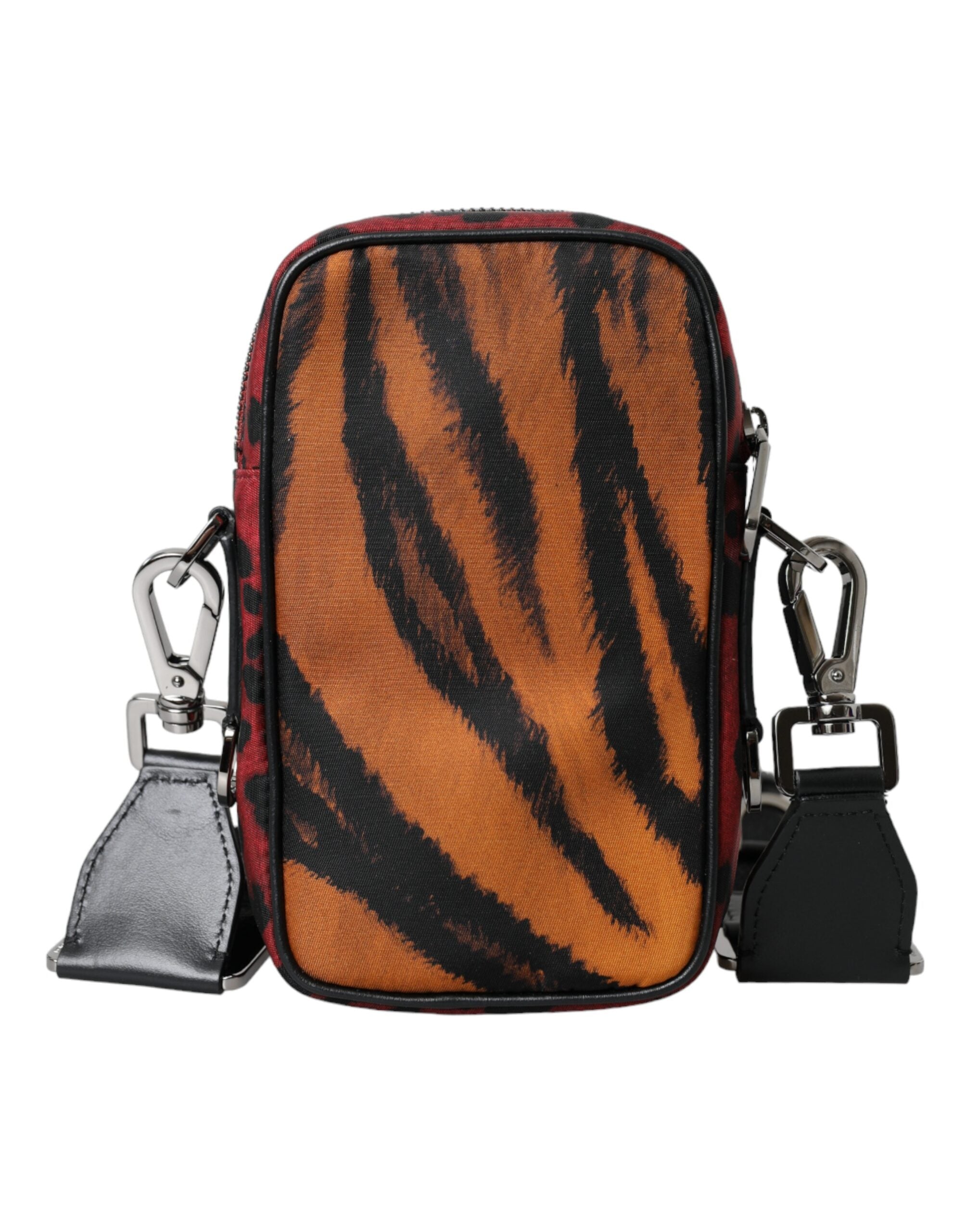 Dolce & Gabbana – Mehrfarbige Umhängetasche aus Nylon mit Tigerprint und Logo