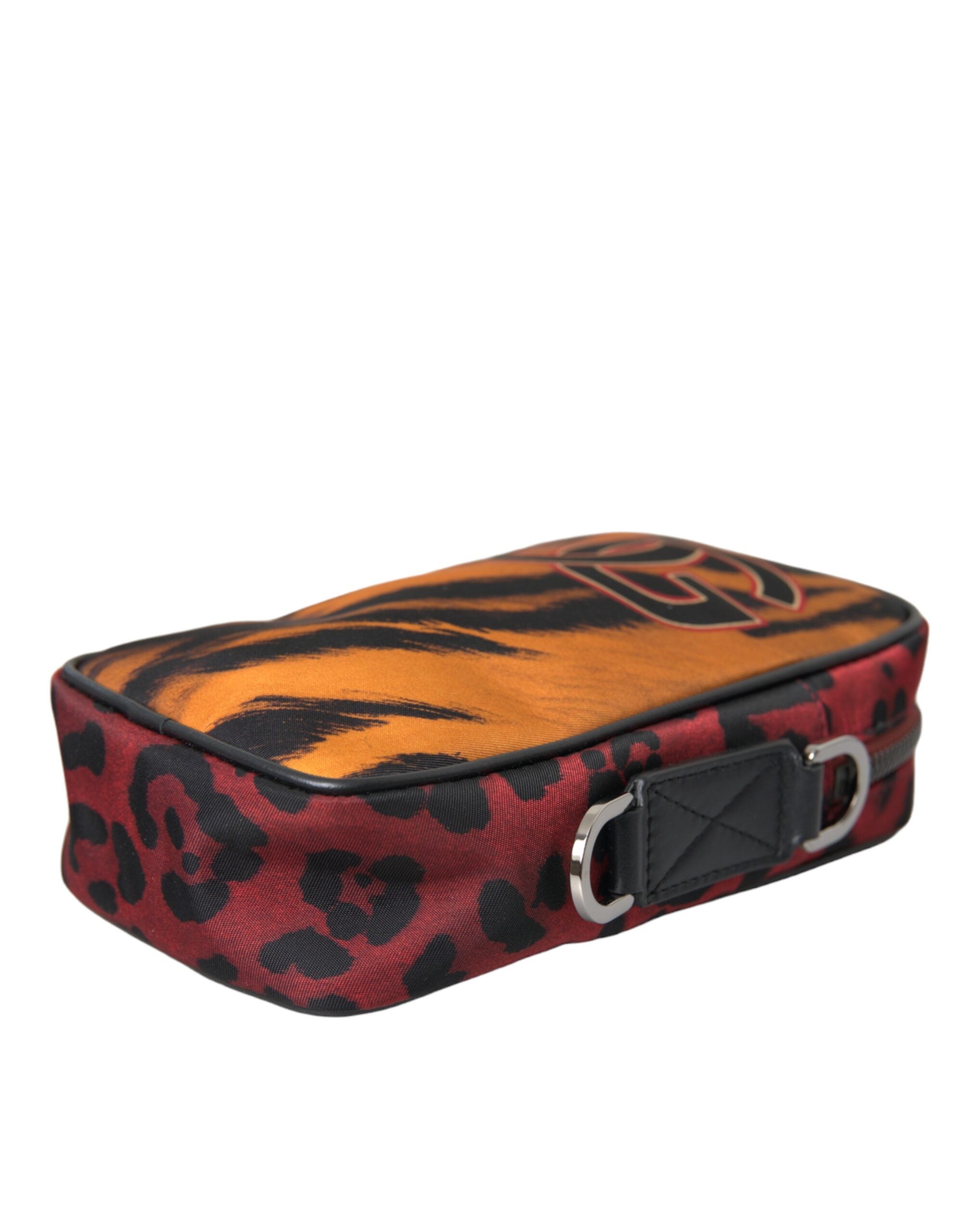 Dolce & Gabbana – Mehrfarbige Umhängetasche aus Nylon mit Tigerprint und Logo