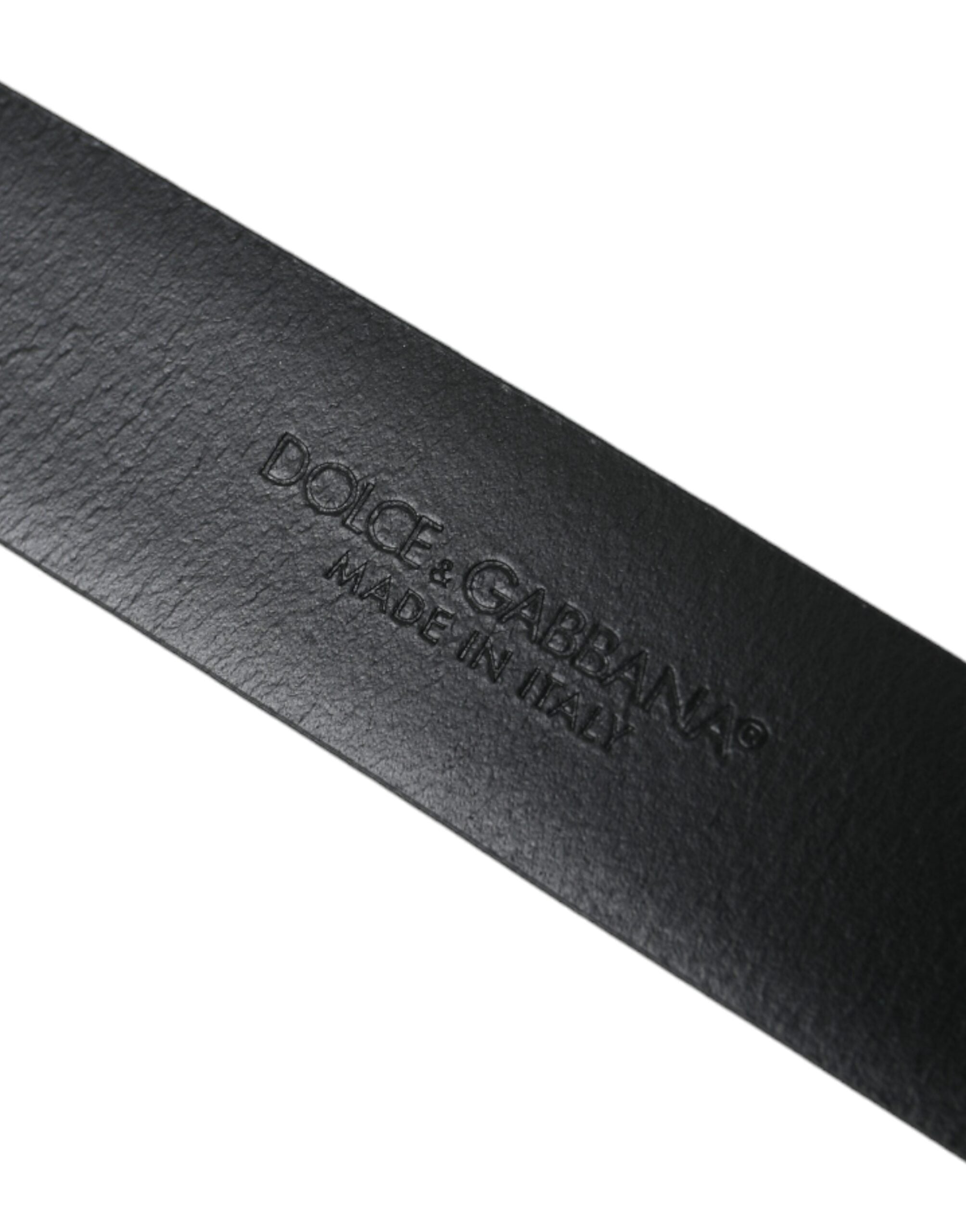 Curea Dolce & Gabbana din piele de vițel albastră cu cataramă metalică aurie pentru bărbați